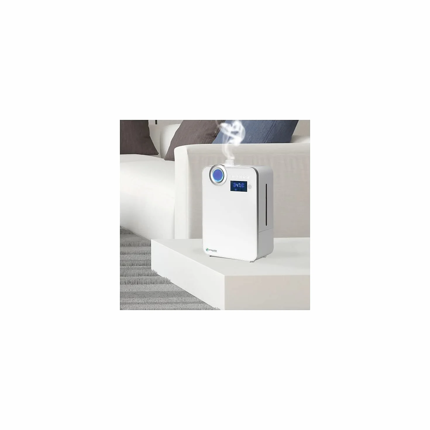 Humidificador ultrasónico PureGuardian de 12,5 l de salida por día con vapor frío y cálido H7550 , Crystal White, 1