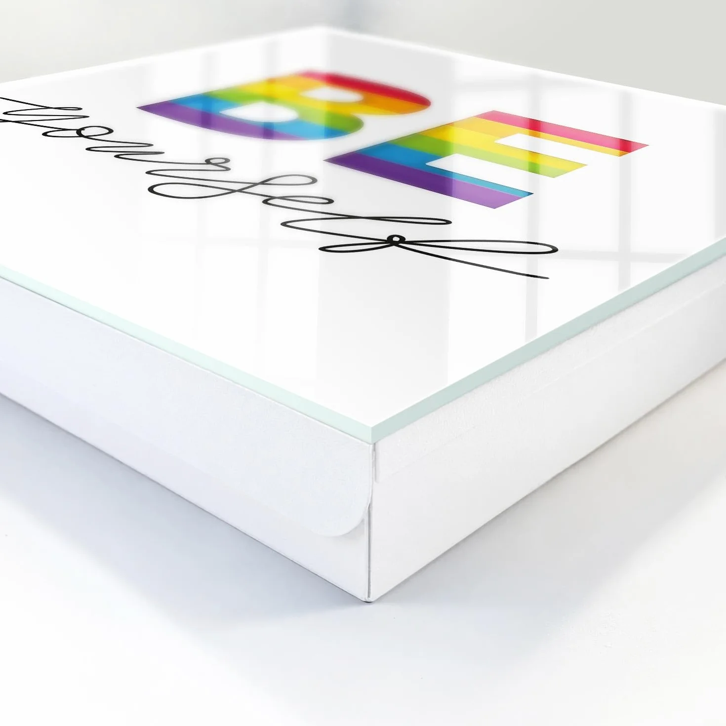Tulup Armario para Llaves 30x30 cm | Blanco | Derecha | Montaje en Pared | Motivación auténtica | de Metal | Frente Decorativo de Cristal | Kit de Montaje Incluido | Organizador | 50 Ganchos