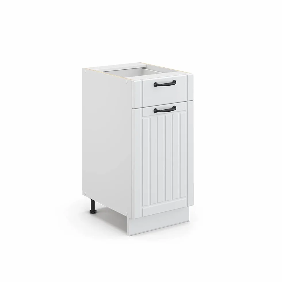 Vicco Mueble bajo de Cocina Fame-Line, Blanco casa de Campo, 40 cm sin encimera, para Combinar con Otros módulos de la Serie Fame-Line