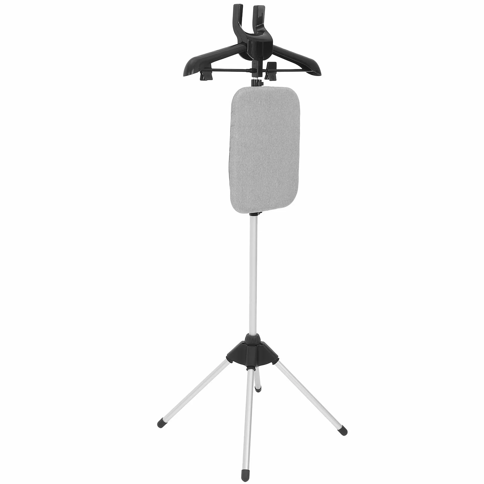 Homoyoyo Perchero para Planchar Ropa Vapor Plegable de Aleación de Aluminio y Plástico, Soporte Telescópico Ajustable de 90-160cm Tabla de Planchar Integrada