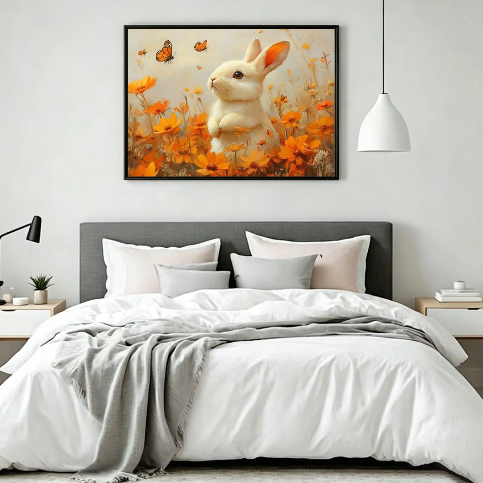 Pintar por Numeros conejo Pinturas Acrilicas flor Pintura por Numeros Adultos DIY Lienzos para Pintar, Pintura Acrilica Manualidades, Decoración para Hogar, Regalos Cumpleaños 90x120cm Sin Marco q-870