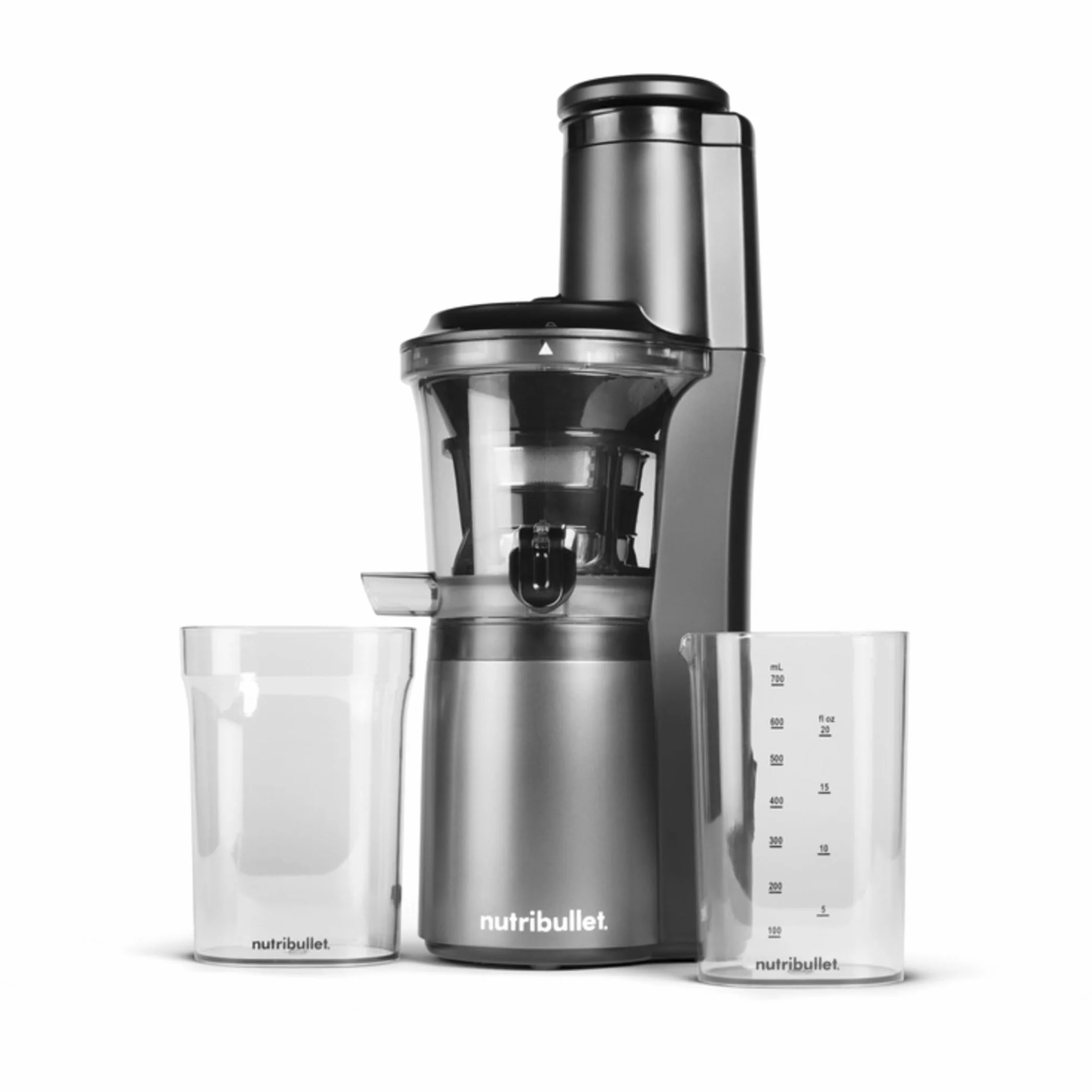 nutribullet Slow Juicer, nutribullet Exprimidor, exprimidor cold press, extractor de zumos de frutas y verduras, capacidad de 700ml, negro, NBJ500