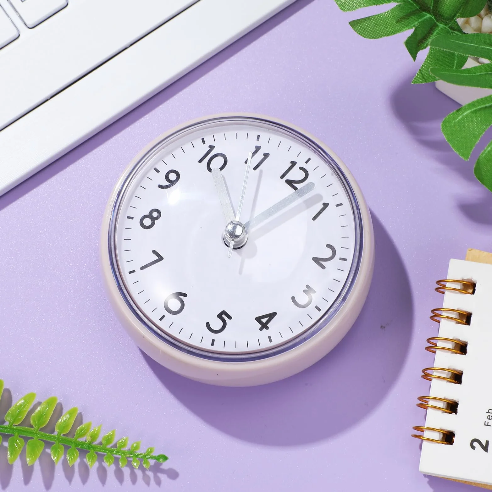 Zerodeko Reloj Mini de Pared Ventosa Resistente al Agua para Baño