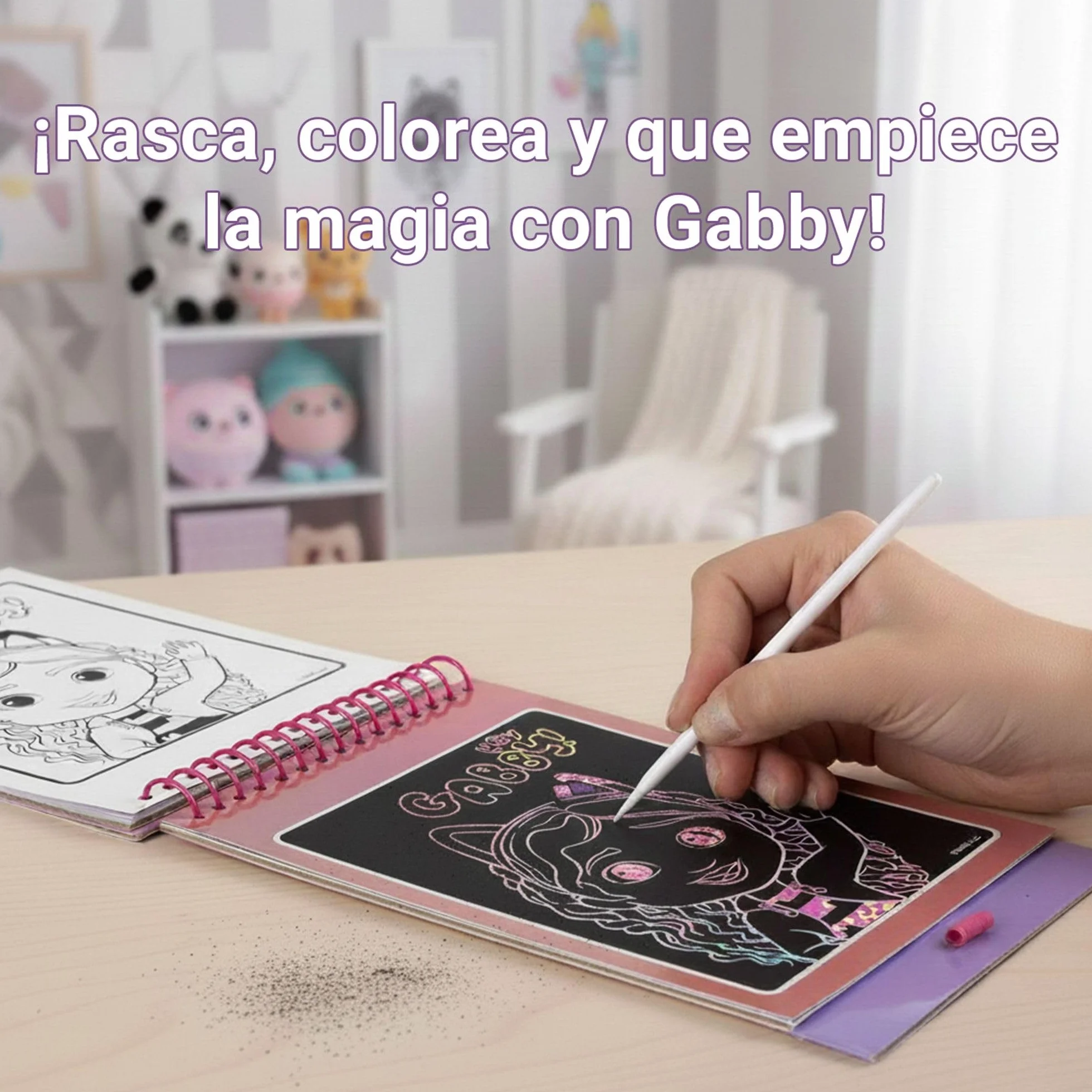 Cuaderno Mágico Gabby's Dollhouse con Bolígrafo y Hojas Reutilizable - Libreta Infantil de Dibujo