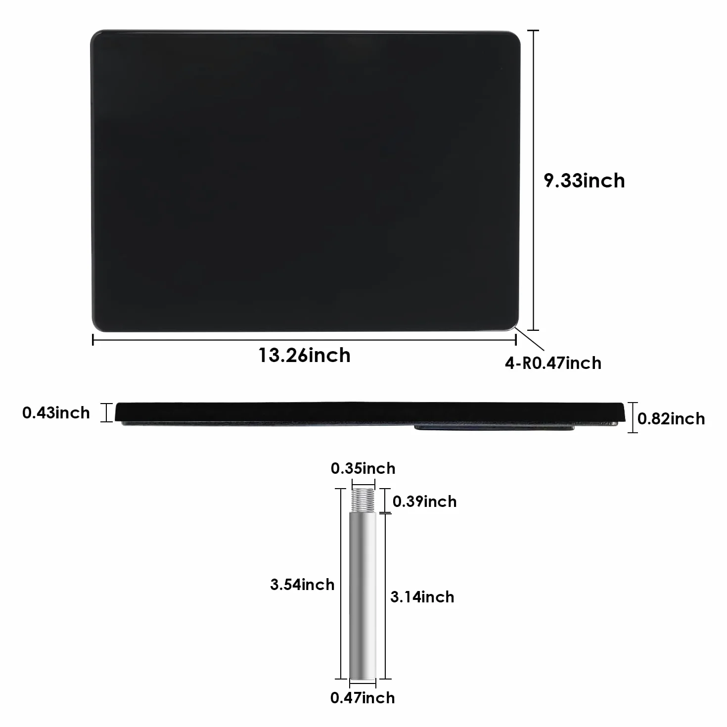 Weilianda Home Theater Seating Series - Mesa giratoria con bandeja para cine en casa, color negro mate