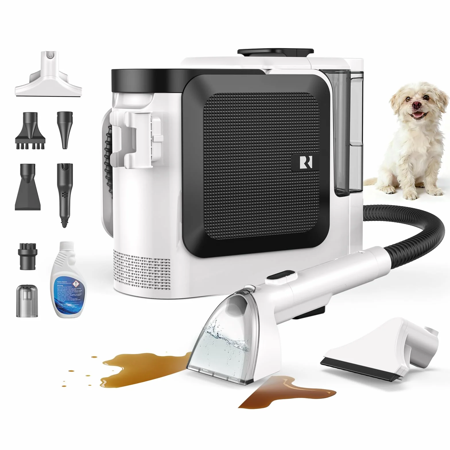 Redkey C2 Aspiradora de Agua Tapicería Lava y Aspira con Vapor, 1800W 26000Pa Aspirador de Alfombras, Limpiador de Tapicerías Vapor 4 en 1 para Ventanas, Coche, 7 Accesorios y Solución de Limpieza
