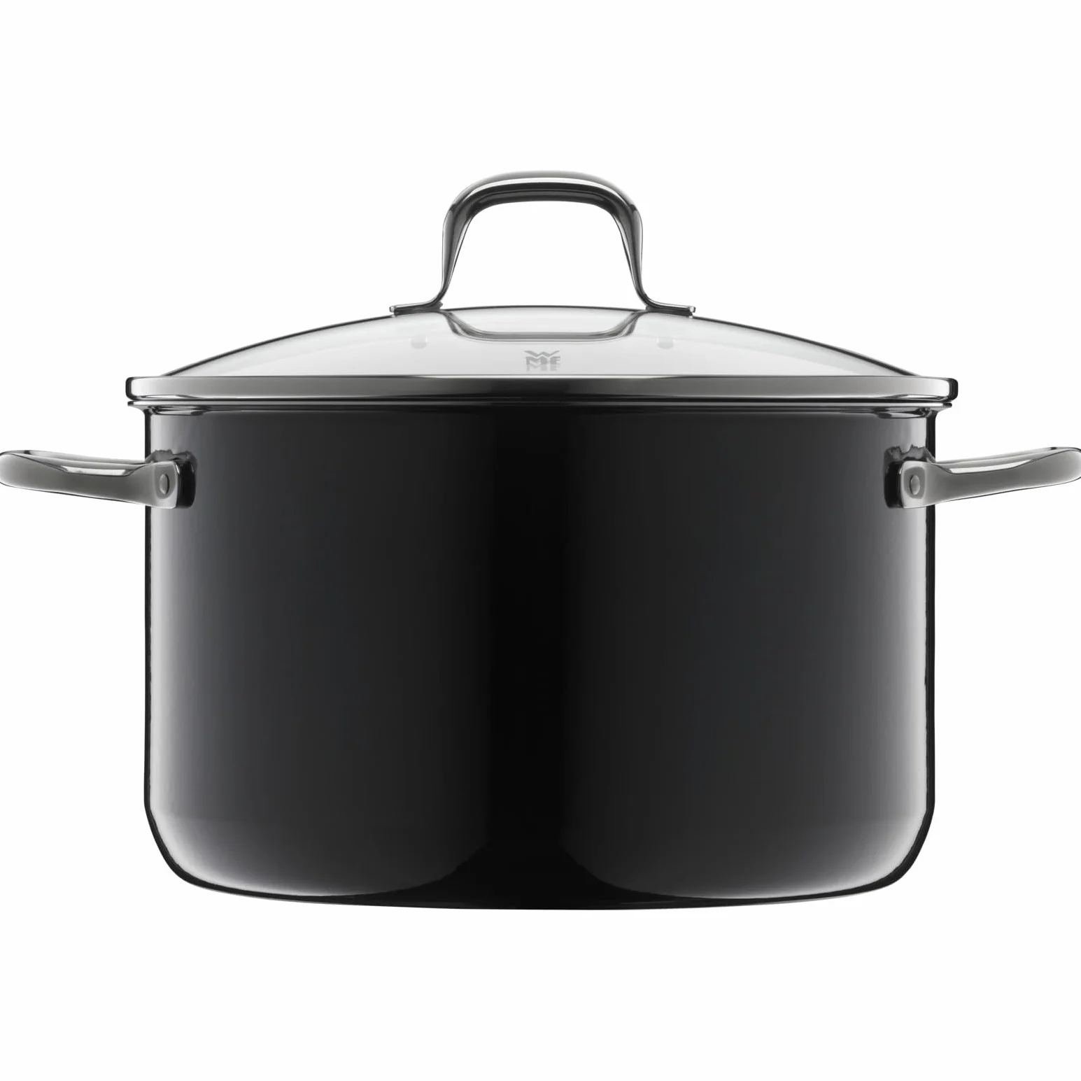 WMF Fusiontec Essential - Olla grande, 24 cm, tapa de cristal, olla de inducción, 6,4 L, cerámica de alta tecnología, resistente a los arañazos, sin revestimiento, color negro, fabricado en Alemania