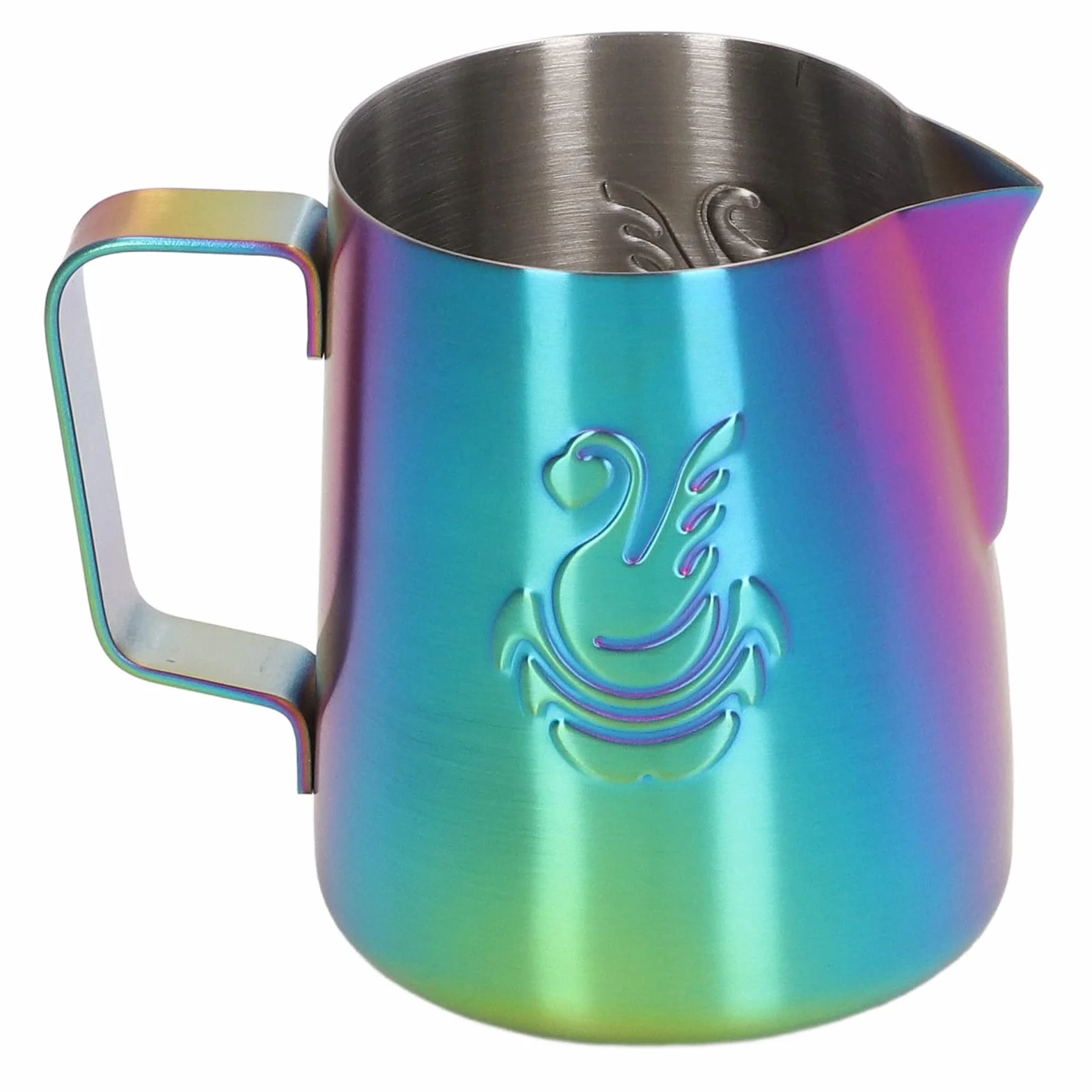 GLOGLOW Jarra de Espuma de Leche Acero Inoxidable 380ml Pico águila para Cappuccino Latte Art