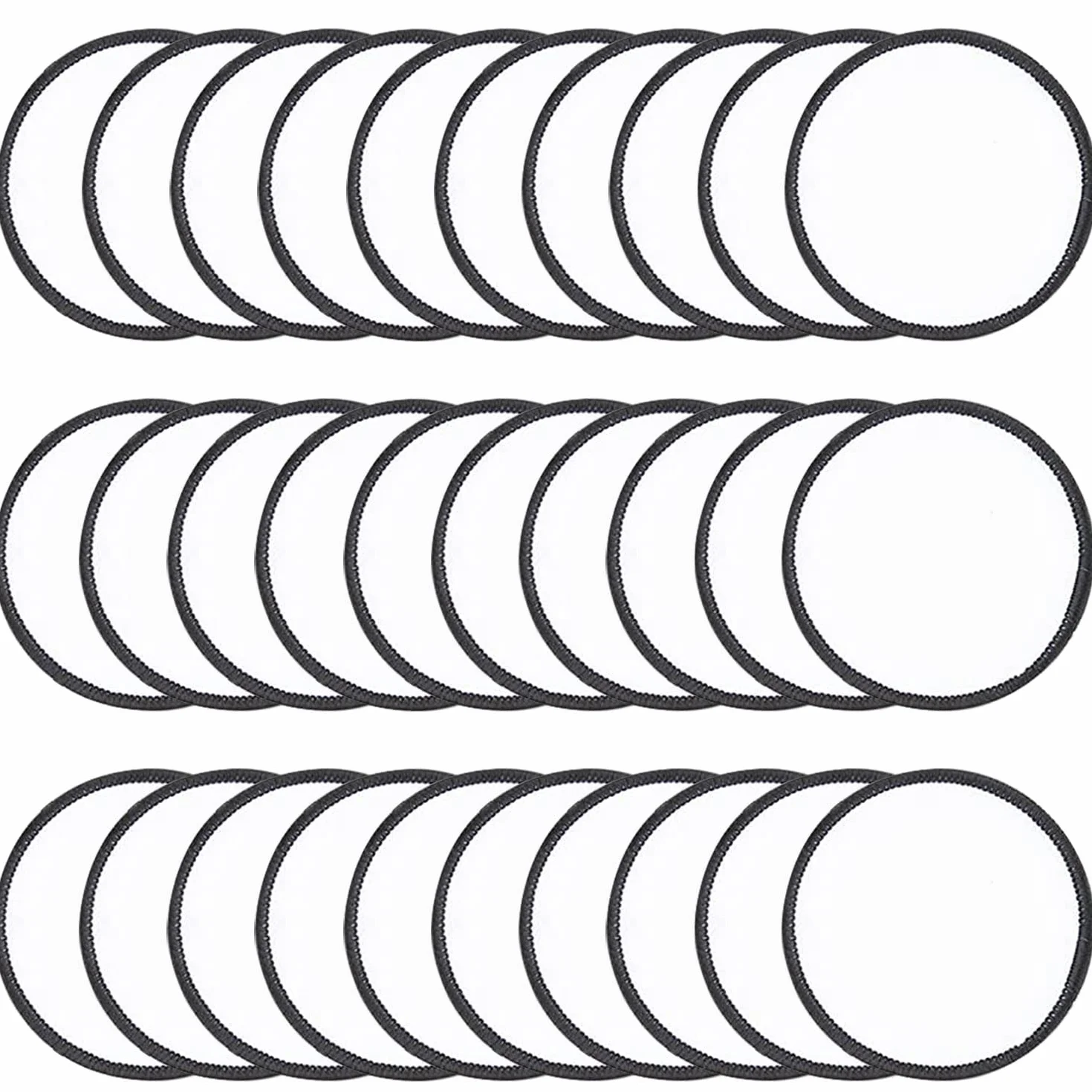30 parches de sublimación en blanco, 3 formas, parches de reparación de tela, parches decorativos para manualidades, sombreros, ropa, uniformes, zapatos, bolsas, mochilas, 30 piezas