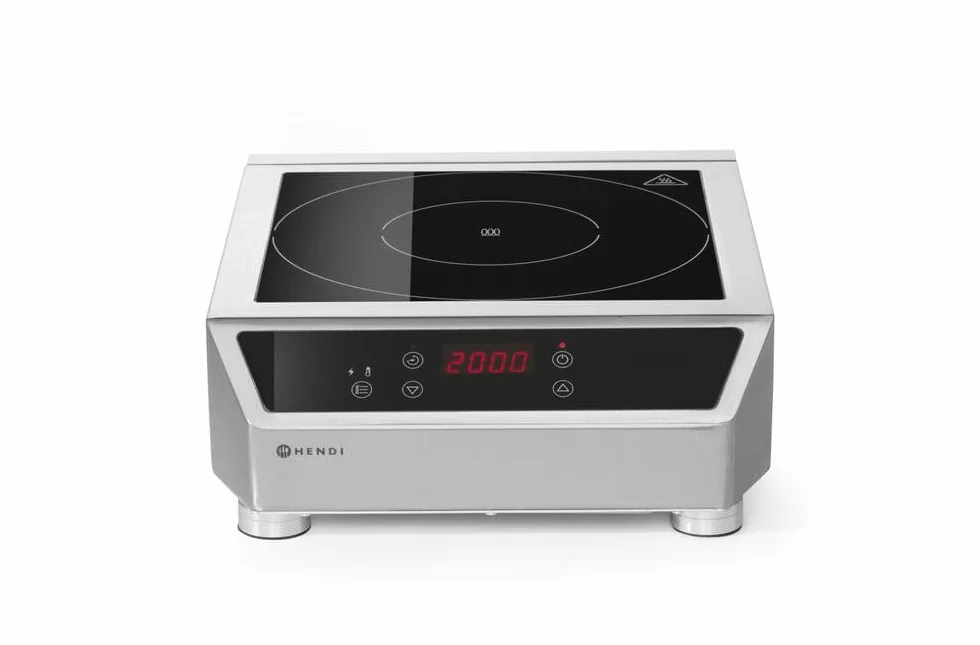 HENDI Placa de inducción de sobremesa profesional, control táctil, 60-240°C, 230V, 3500W, 342x431x(H)116mm, acero inoxidable