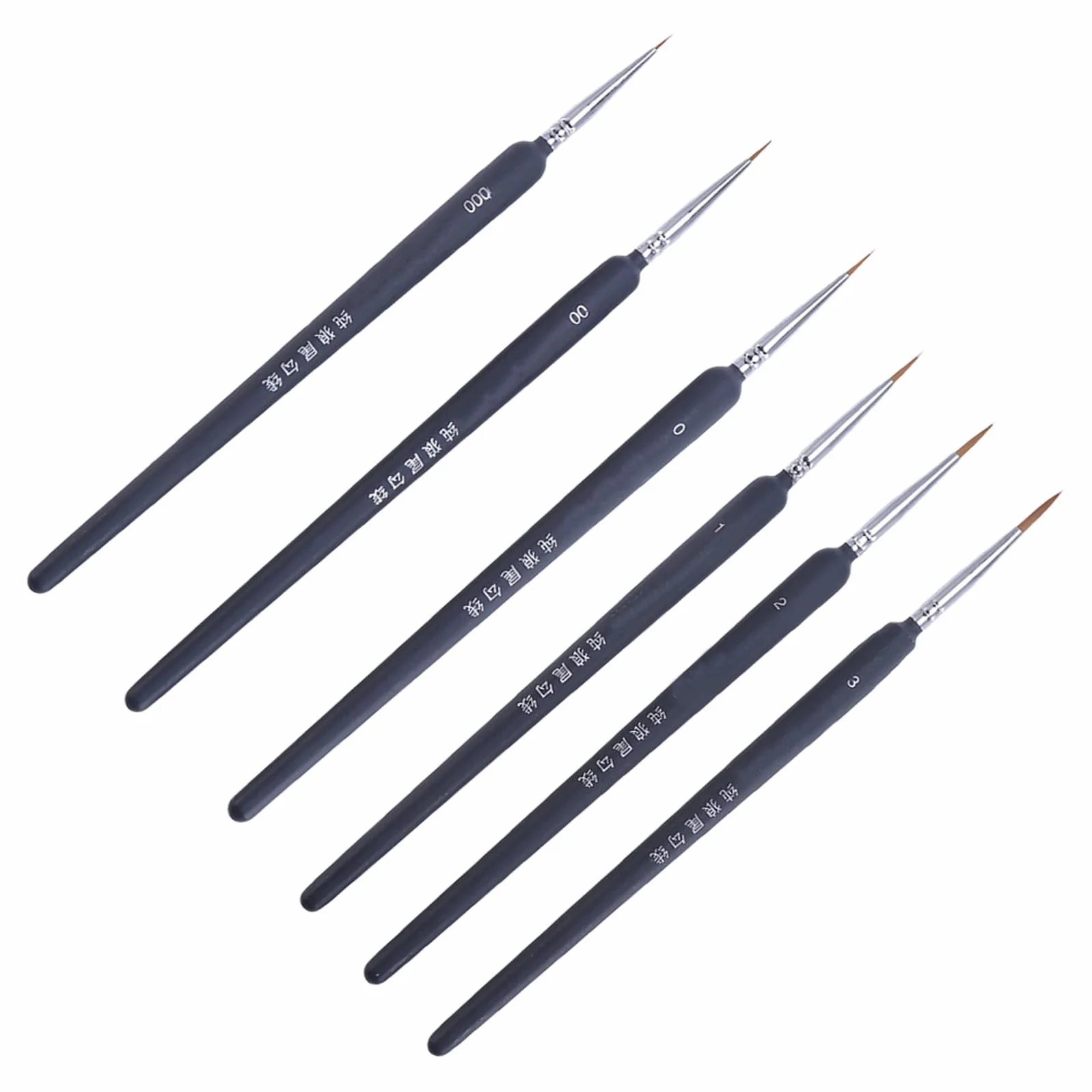Pinceles de Acuarela y Óleo de Pelo de Comadreja 6 Piezas para Artistas y Estudiantes, Mango Plástico Resistente, Portátil, para Pintura Artística y Manualidades, Uso Escolar