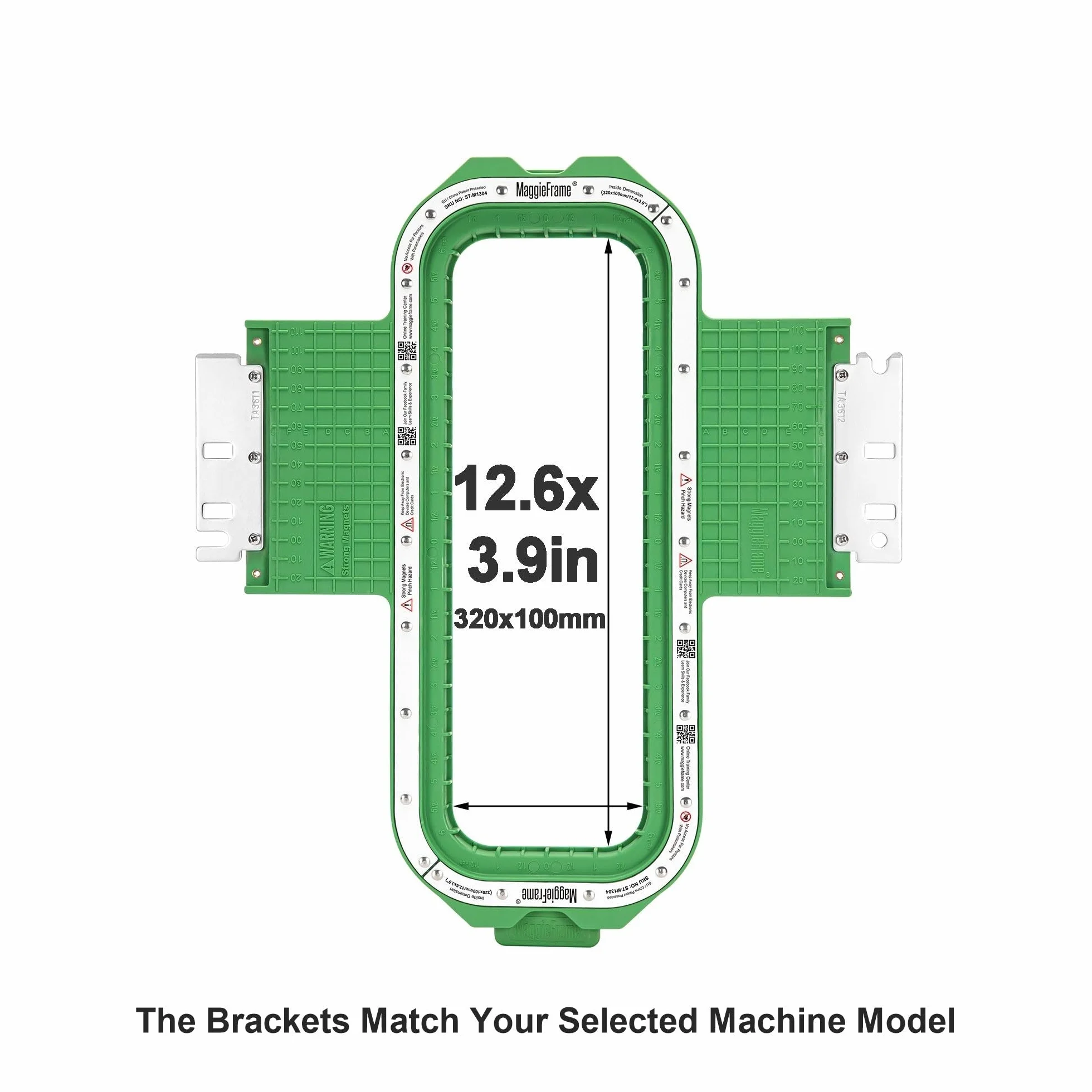 Brewland Bastidor de bordado magnético 320x100mm para Poolin EOV EOM EOX | Compatible con las máquinas Poolin indicadas en el título; 12.6x3.9inch