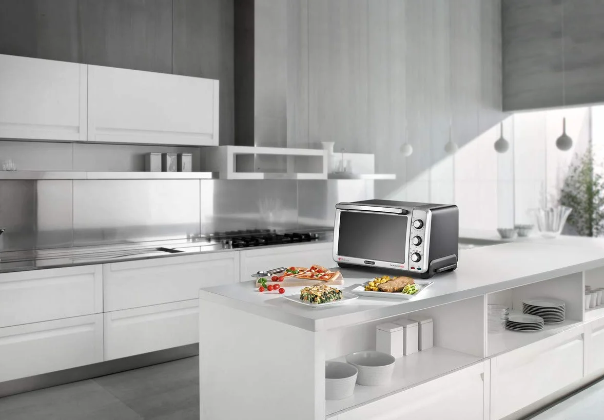 De'Longhi - Horno eléctrico Sfornatutto Midi EO 24752, 24 litros, 2000 W, plateado