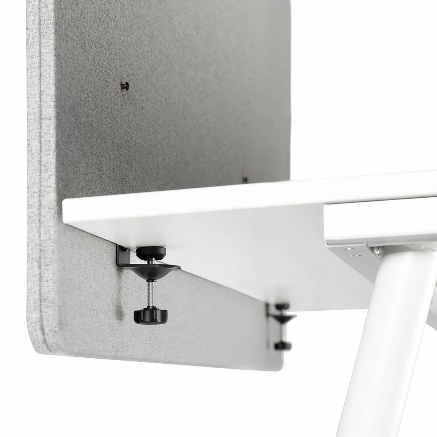 hjh OFFICE Separador acústico de Escritorio Partición de Mesa FLEXMIUT D Tejido 62 x 120 cm Tabique Gris Claro