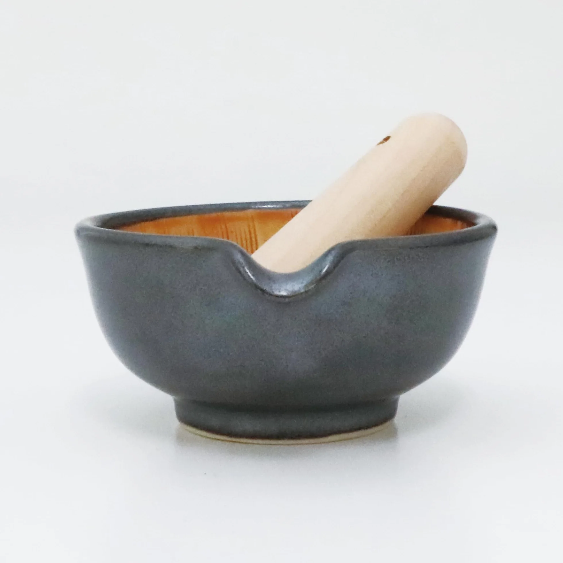 SASUGA Suribachi Mortero Japonés Cerámica Cuenco Molienda Tradicional Madera