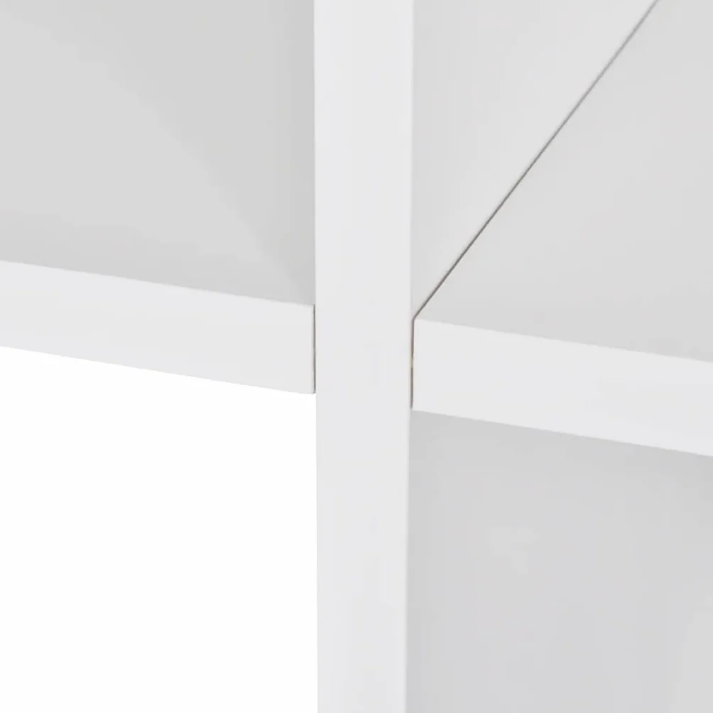 Estantería de 6 estantes para libros en forma de escalón, para salón, con revestimiento de melamina, 104 x 29 x 107 cm, color blanco