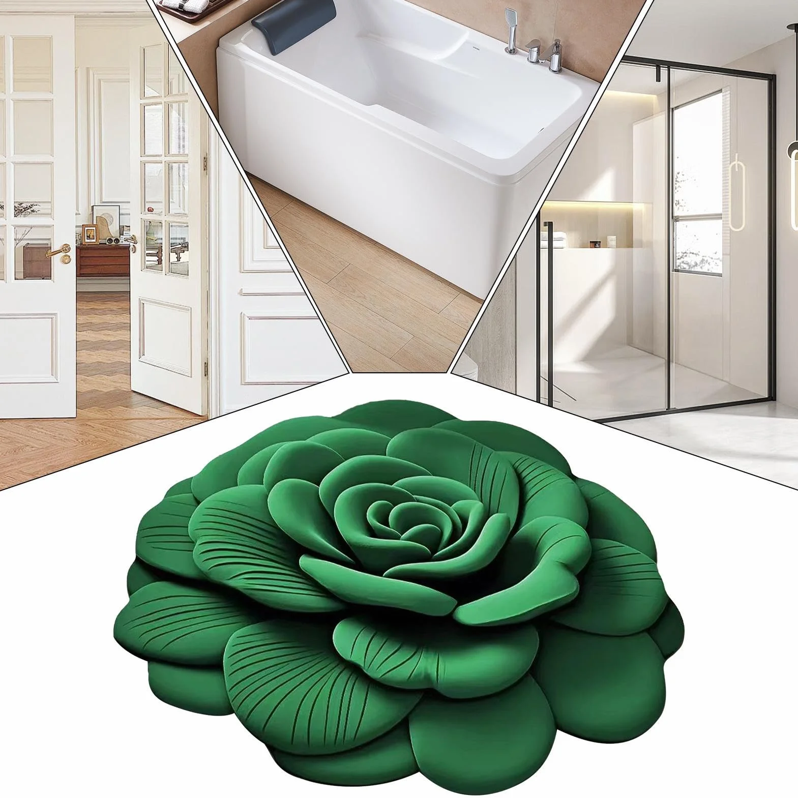 Alfombra De Baño Antideslizante De Felpa Suave Alfombra De Ducha Con Diseño | Tapete Multiusos para Aseo, Dormitorio y Cocina