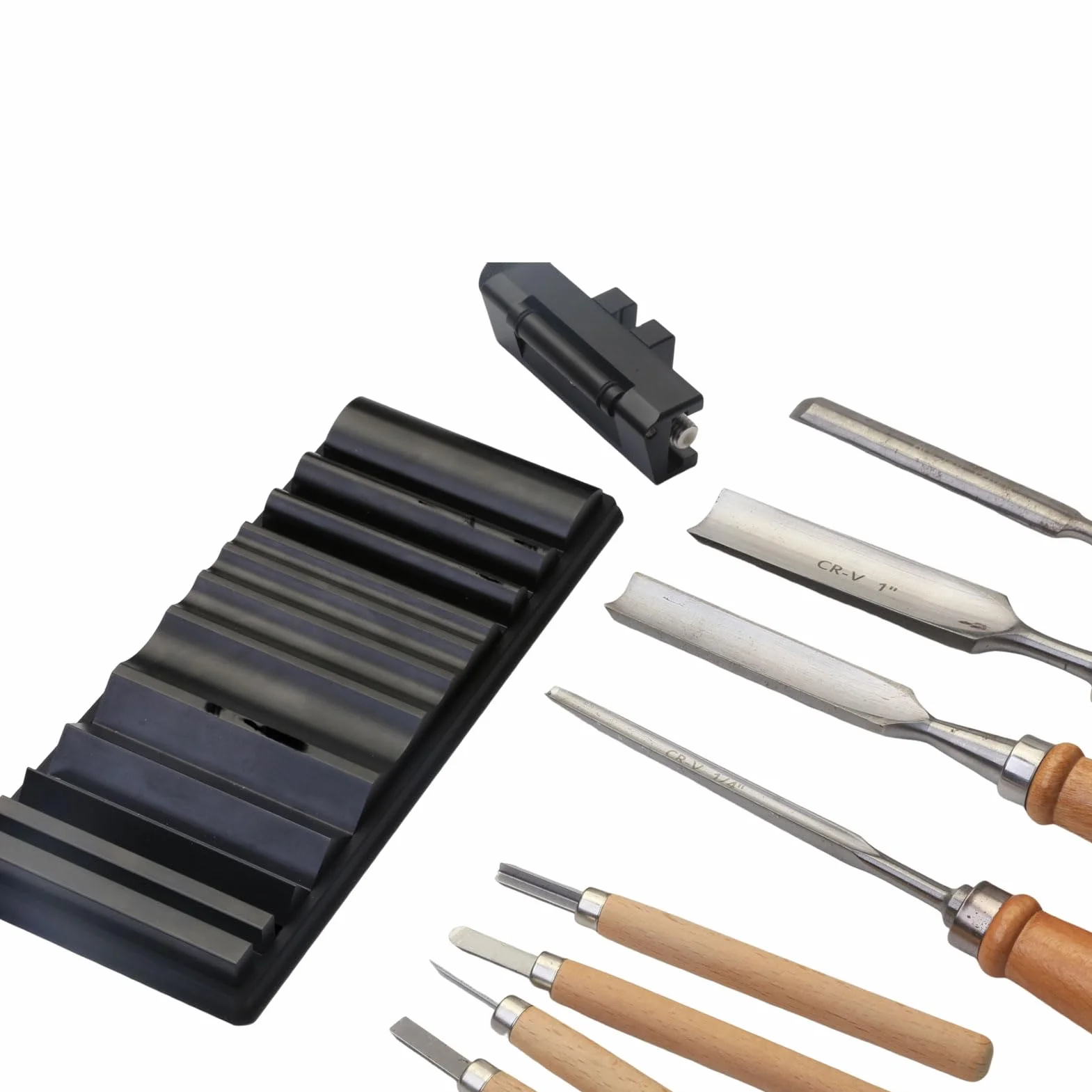 Sorandy Juego de Herramientas de Afilado para Carpintería, Herramientas Manuales de Guía para Tallado en Madera con Afilado Preciso y Guía de ángulo Ajustable, Caja de Almacenamiento, Ideal para