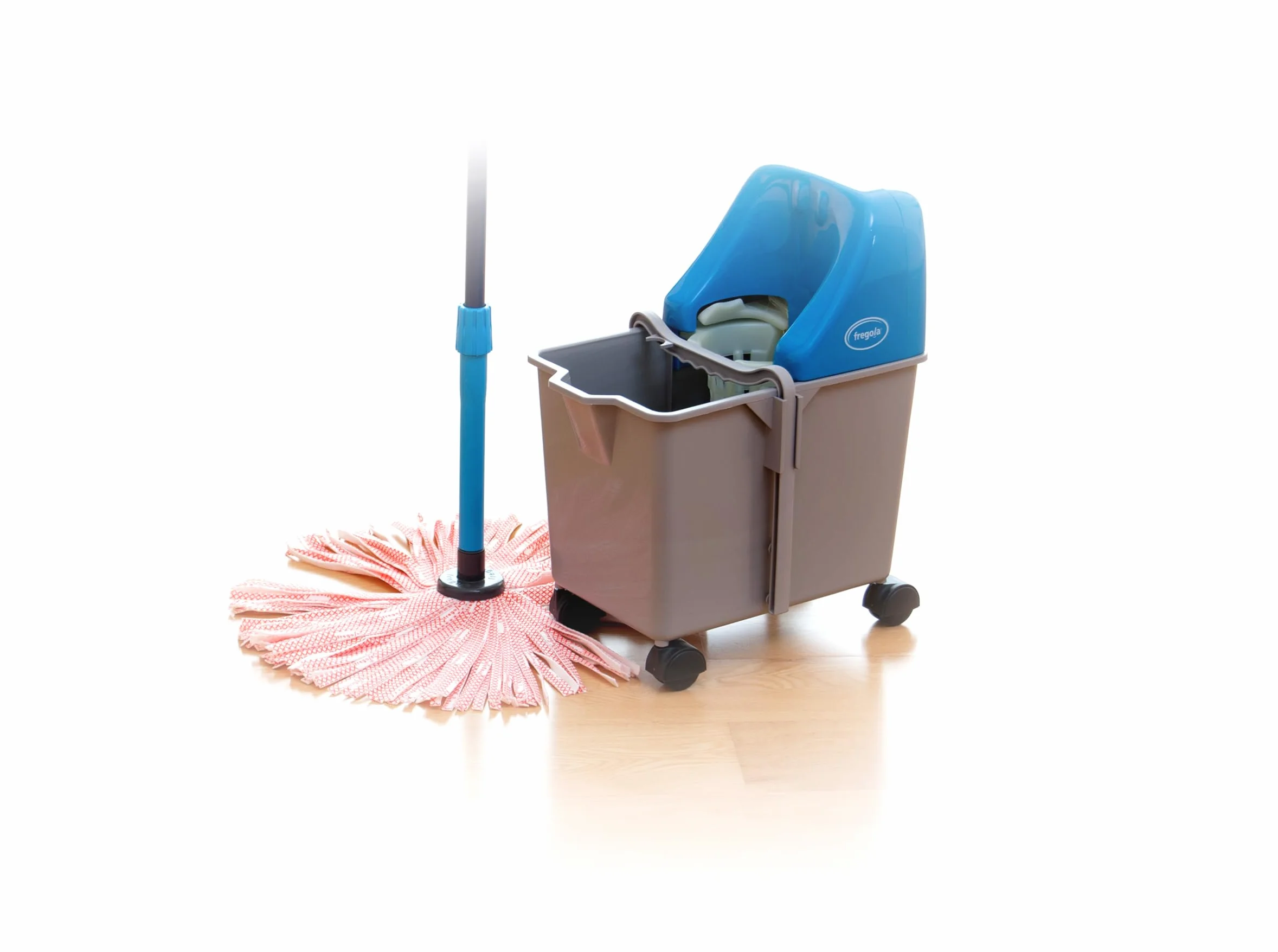 Fregola Kit – Escurre la fregona sin Esfuerzo ni Dolor | Escurridor automático ergonómico con batería | Sin Pedal ni presión Manual | Uso doméstico y Profesional