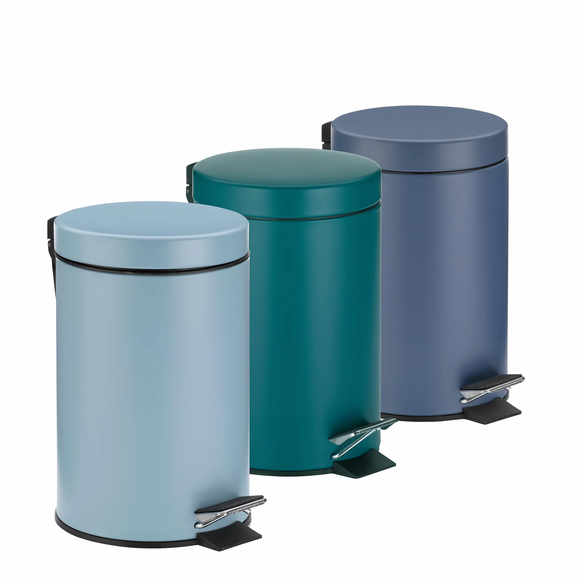 Cubo de basura con pedal MONACO azul hielo mate 3 l para baño