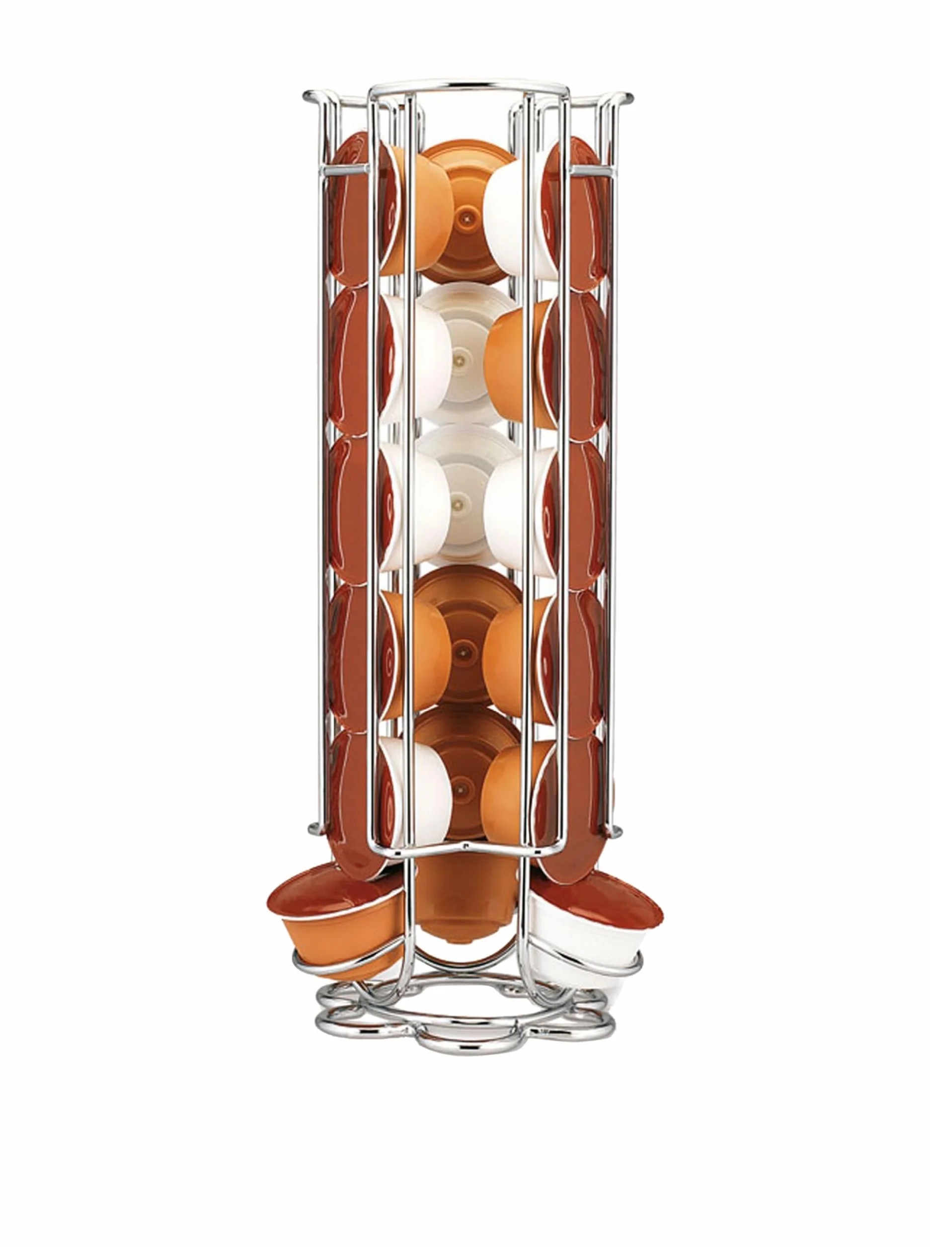 Fackelmann Dispensador de Cápsulas de Café Dolce Gusto, Soporte Vertical en Acero Cromado, 18 Cápsulas