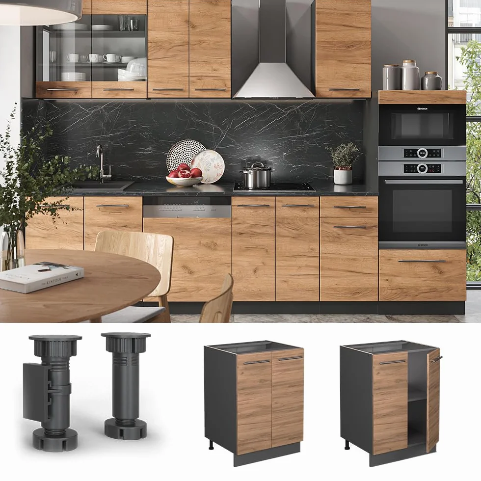 Vicco Mueble bajo de Cocina Fame-Line, Roble Dorado, 60 cm sin encimera, para Combinar con Otros módulos de la Serie Fame-Line