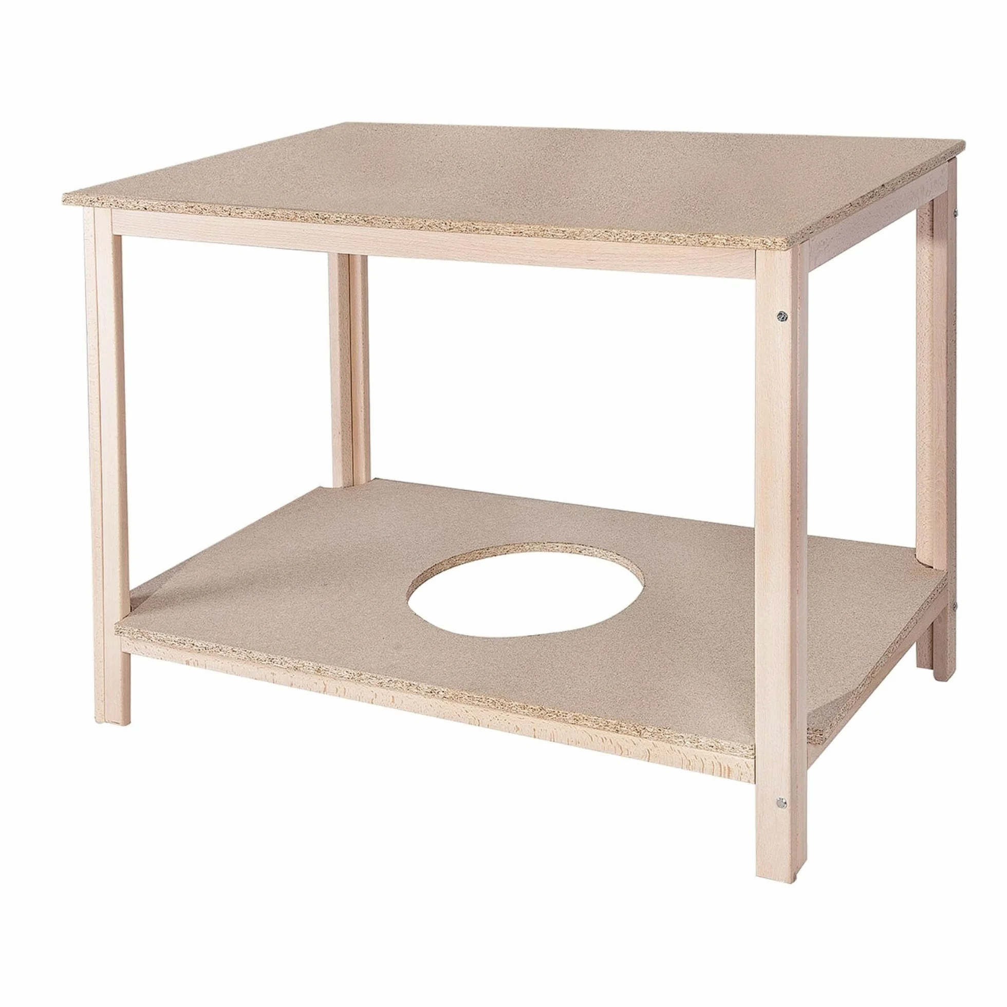 Well Home MOBILIARIO & DECORACIÓN Mesa Camilla en Estructura de Madera, Acabado SIN Barniz, L:100 x F:60 x H:75 cm