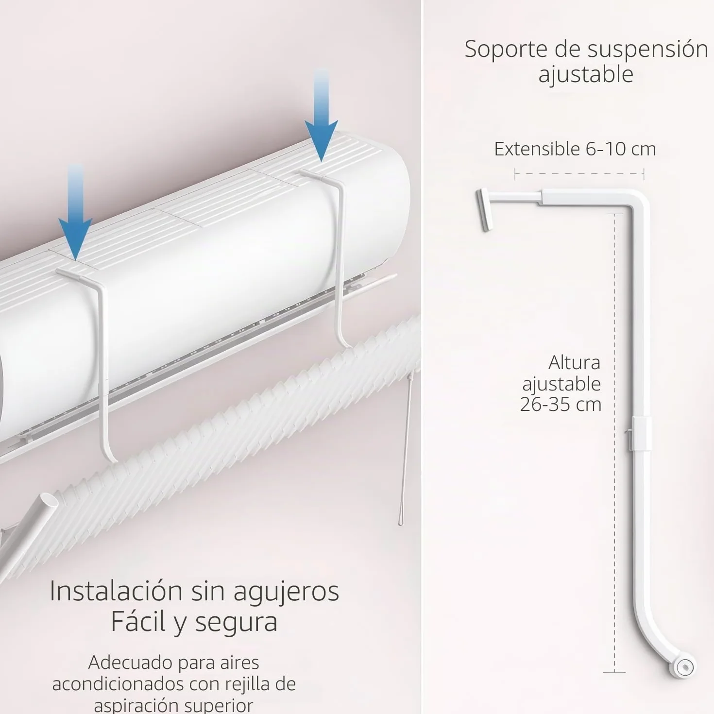 Deflector Aire Acondicionado Ajustable Aleación Aluminio ABS Anti Directo Soplando Difusor