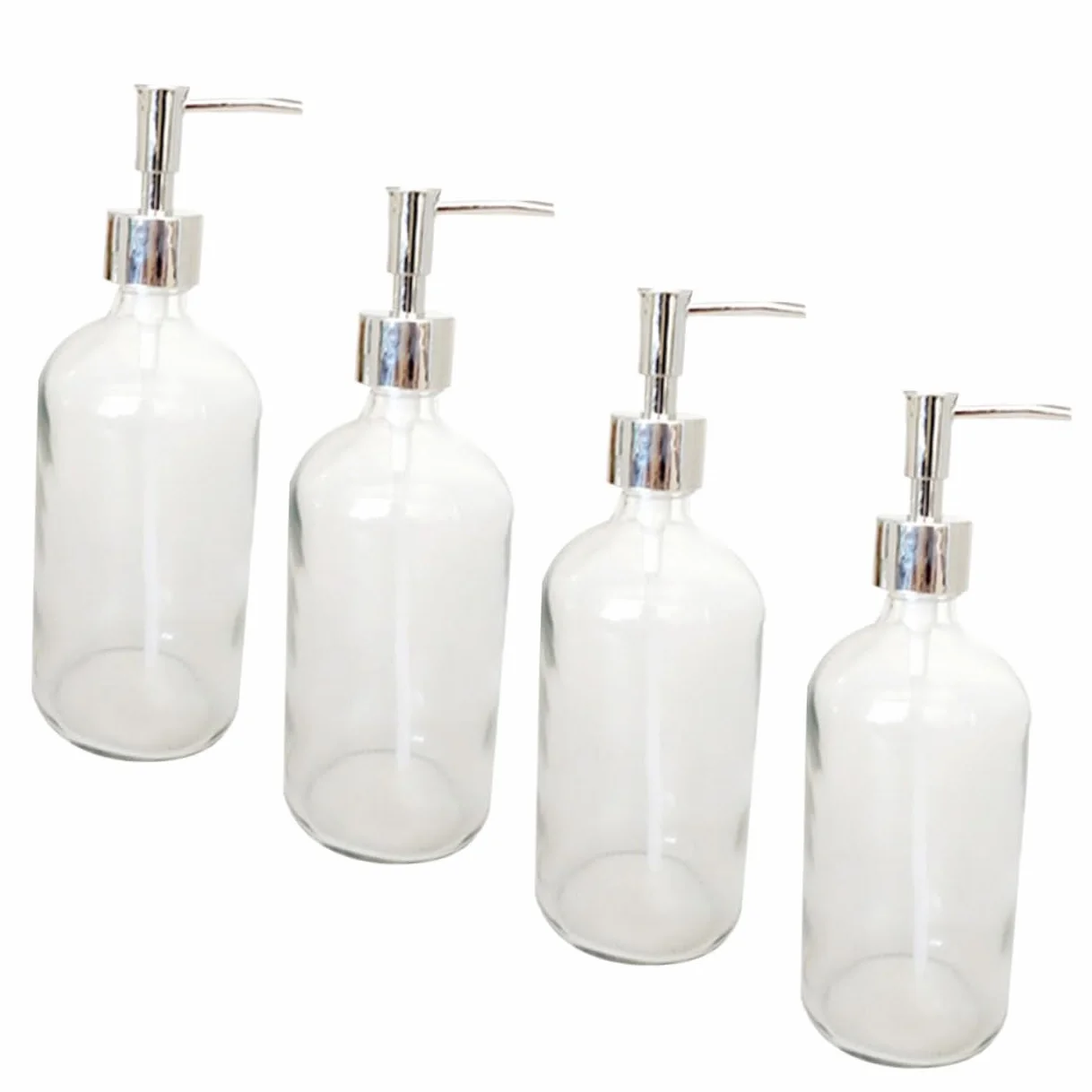 Cabilock 4 Piezas Contenedor De Loción Botella De Loción Portalápices para El Aula Contenedor De Artículos De Tocador Dispensador De Jabon Champú Botella De Vidrio