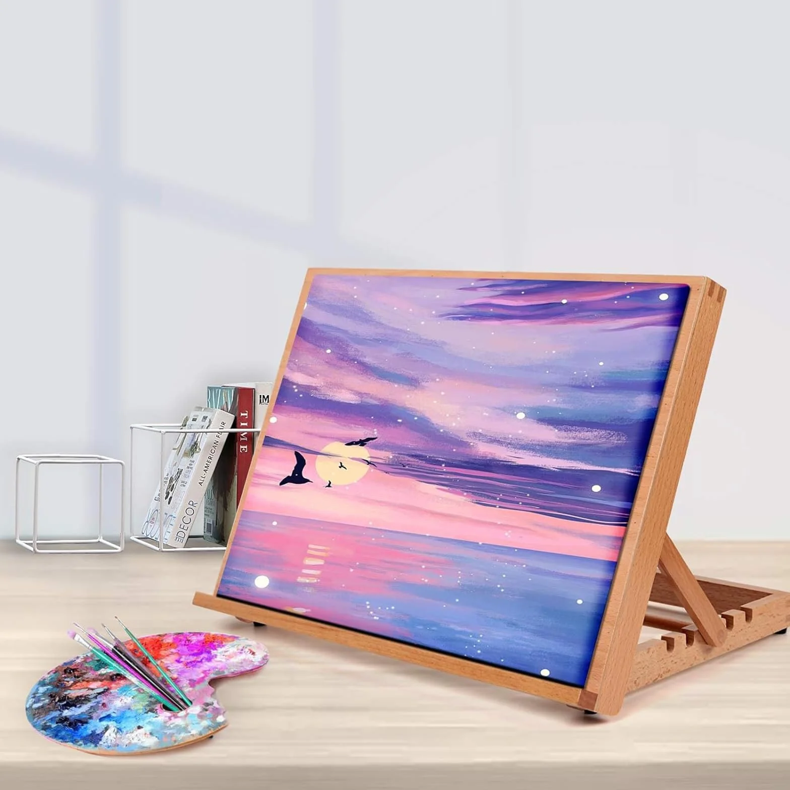 Caballete de mesa de dibujo, caballete de pintura A3/A2, portátil y ligero para artistas, principiantes y estudiantes, caballete de mesa para dibujar y pintar fácilmente