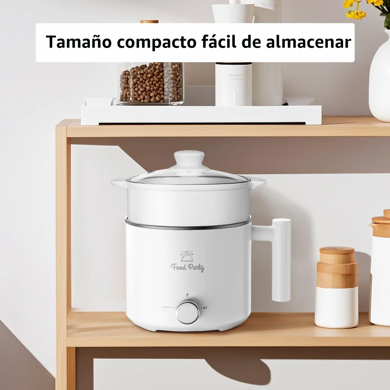 Olla Eléctrica para Cocinar Hot Pot 1.8L 220V Vaporera Eléctrica Shabu Shabu