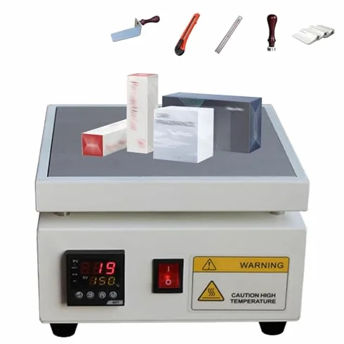 Máquina Manual para Envolver celofán en Cajas de té, selladora térmica de sobremesa de 0 a 300 °C con Control PID y Almohadillas Antideslizantes, versátil máquina retráctil (12x20cm)