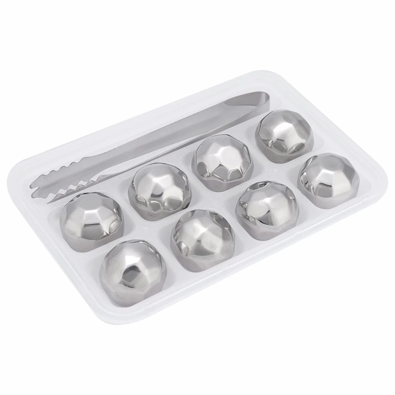 Rocas para Whisky de Acero Inoxidable, Esferas de Hielo Enfriadoras con Pinza