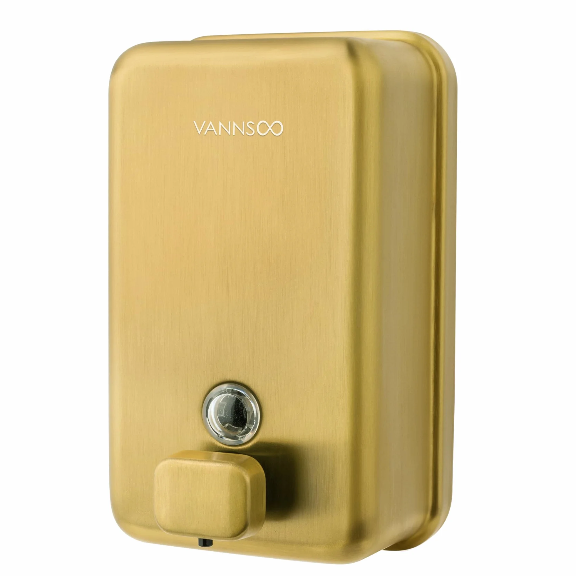 Dispensador de jabón de manos para baño, montaje en pared, 1200 ml, de acero inoxidable para uso comercial, dispensador de jabón líquido de ducha con montaje en pared, vertical dorado