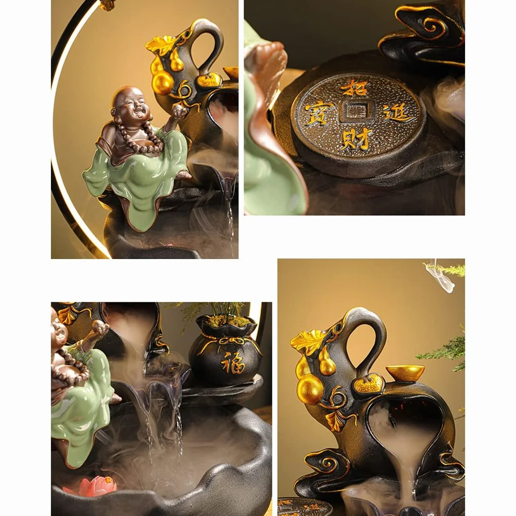 Fuentes De Sobremesa Fuente De Sobremesa Fuente De Agua De Cerámica Adorno para Sala De Estar Mesa De Té Decoración De Oficina Adorno para Entrada De Casa Fue,A