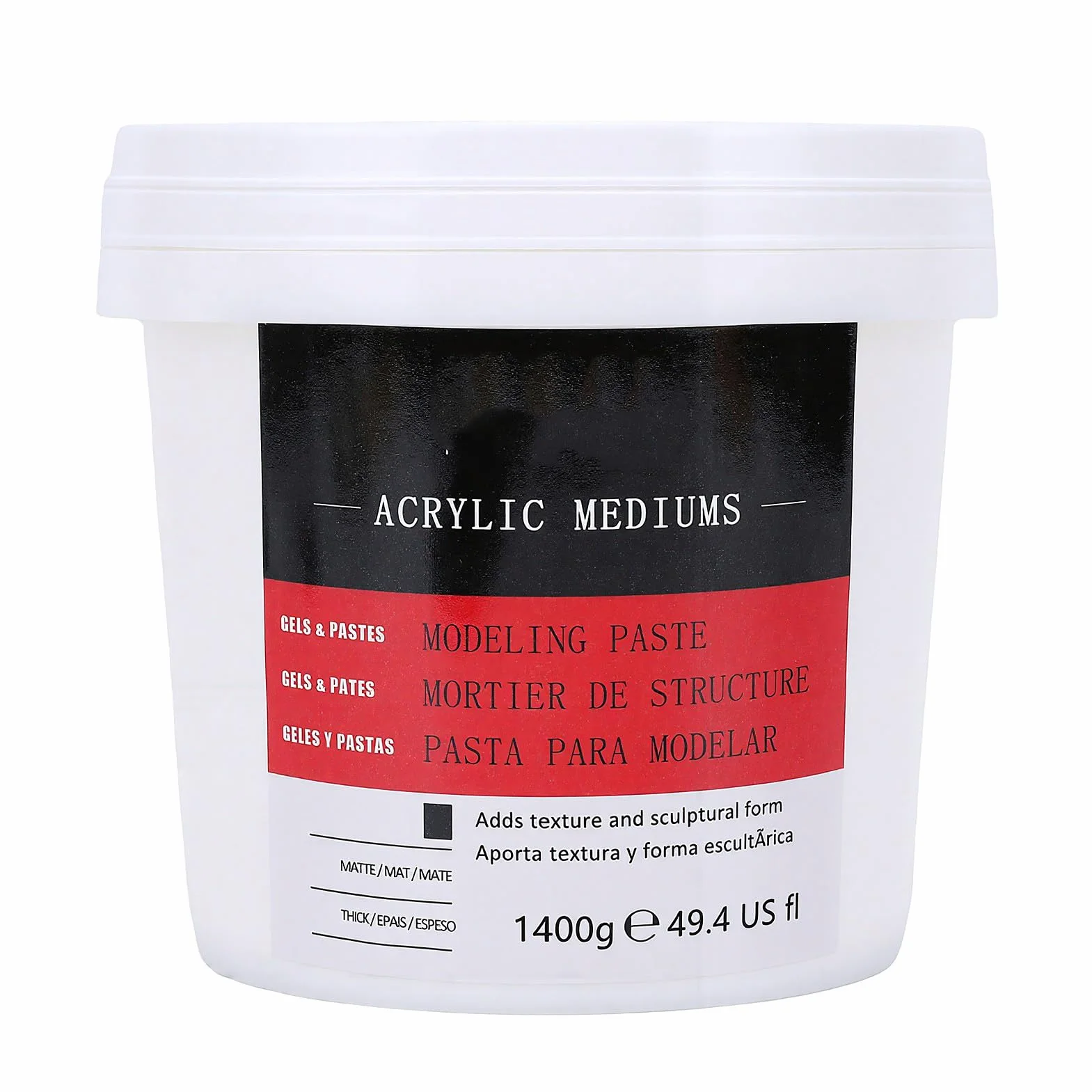 Sxhlseller Textura Acrílica de Cuerpo Pesado Medio 1400g |Pasta de Modelado de Alta Densidad y Secado Rápido para Lienzos, Madera y Pintura Artística Gruesa