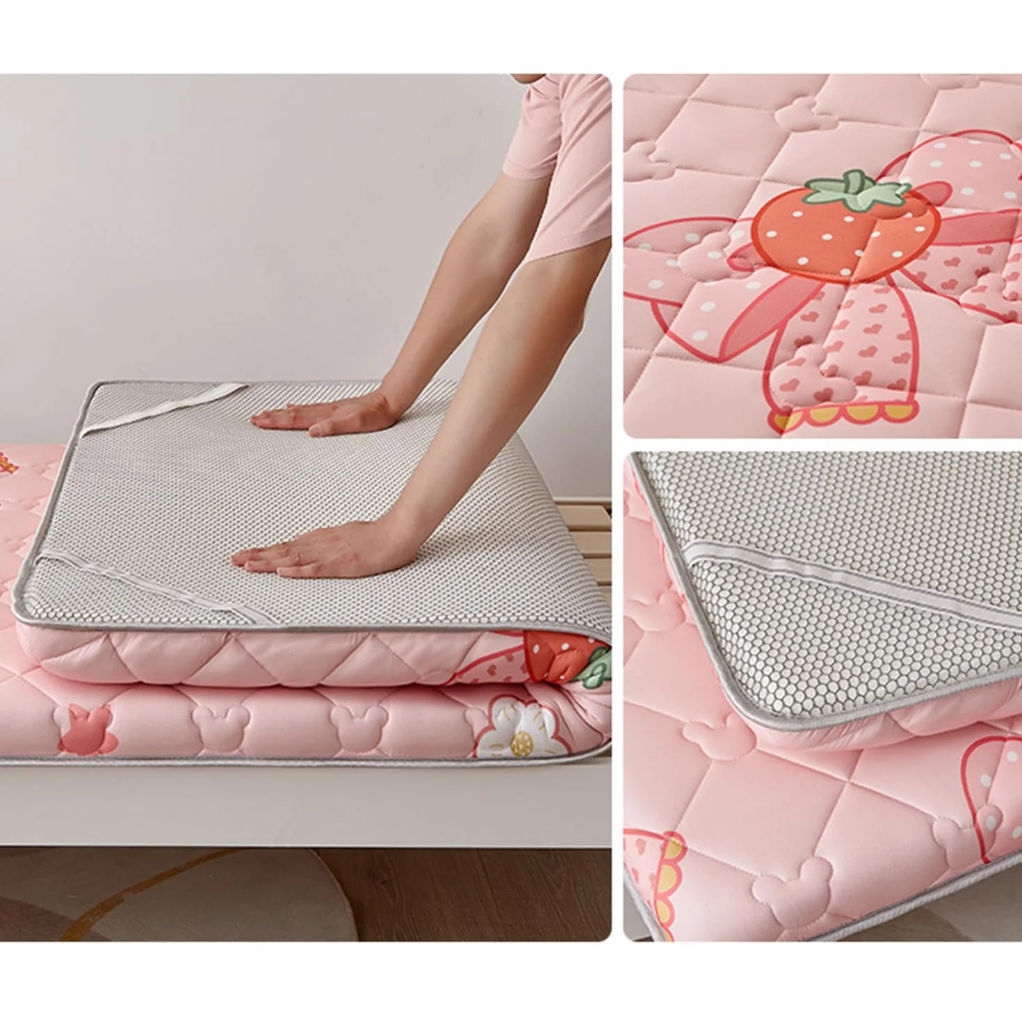 F,60x160cm, Colchón De Futón Almohadilla Tradicional Japonesa De Piso Cómodo Y Suave Grosor 3Cm Almohadilla Plegable para Dormir Piso Cama De Huéspedes para Dormitorio