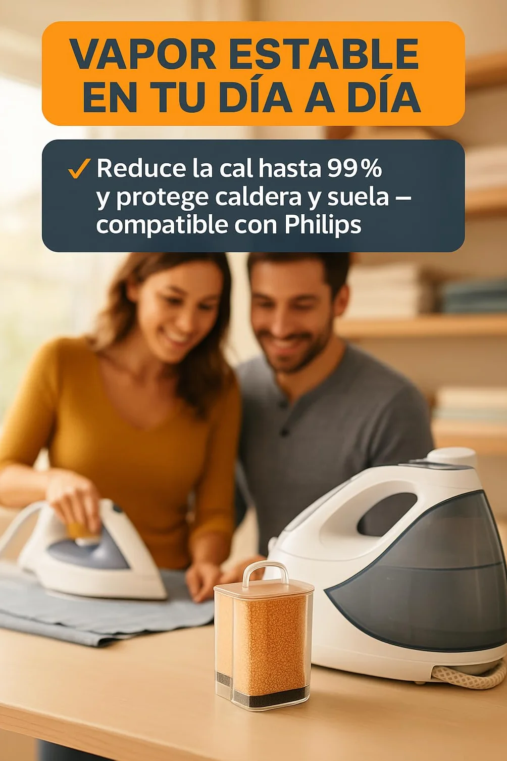 RO Linea Blanca ® Cartucho Antical Universal Pack 2 Unidades Ref 423902178460 GC002/00 Compatible Con Philips PerfectCare Pure Series GC7600 GC7620 GC7635 GC7640 Reduce Cal 99% Protege Caldera