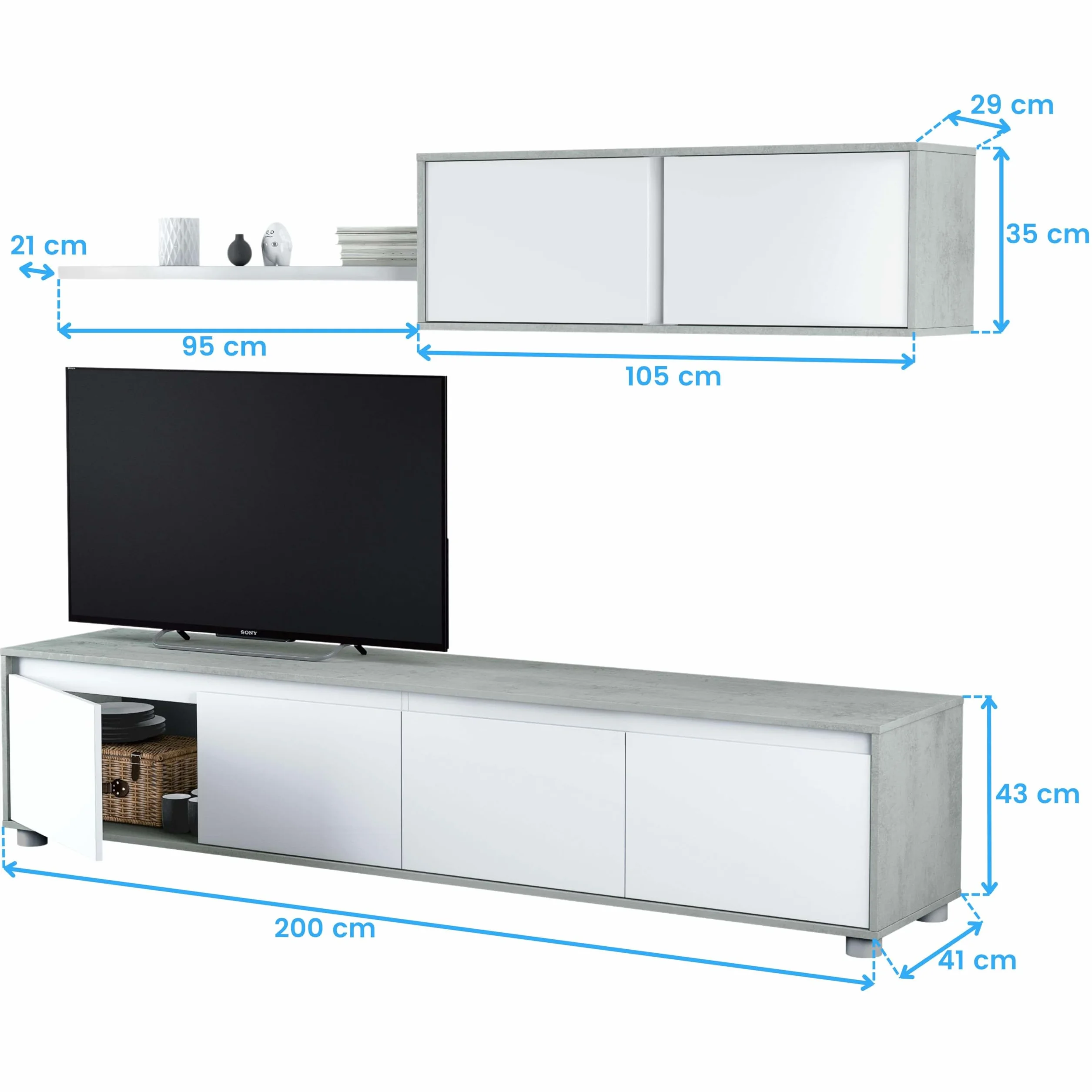 Miroytengo Pack Muebles Salón Comedor Plutón III (Mueble Modular+Mesa Centro+Mesa Comedor+aparador)