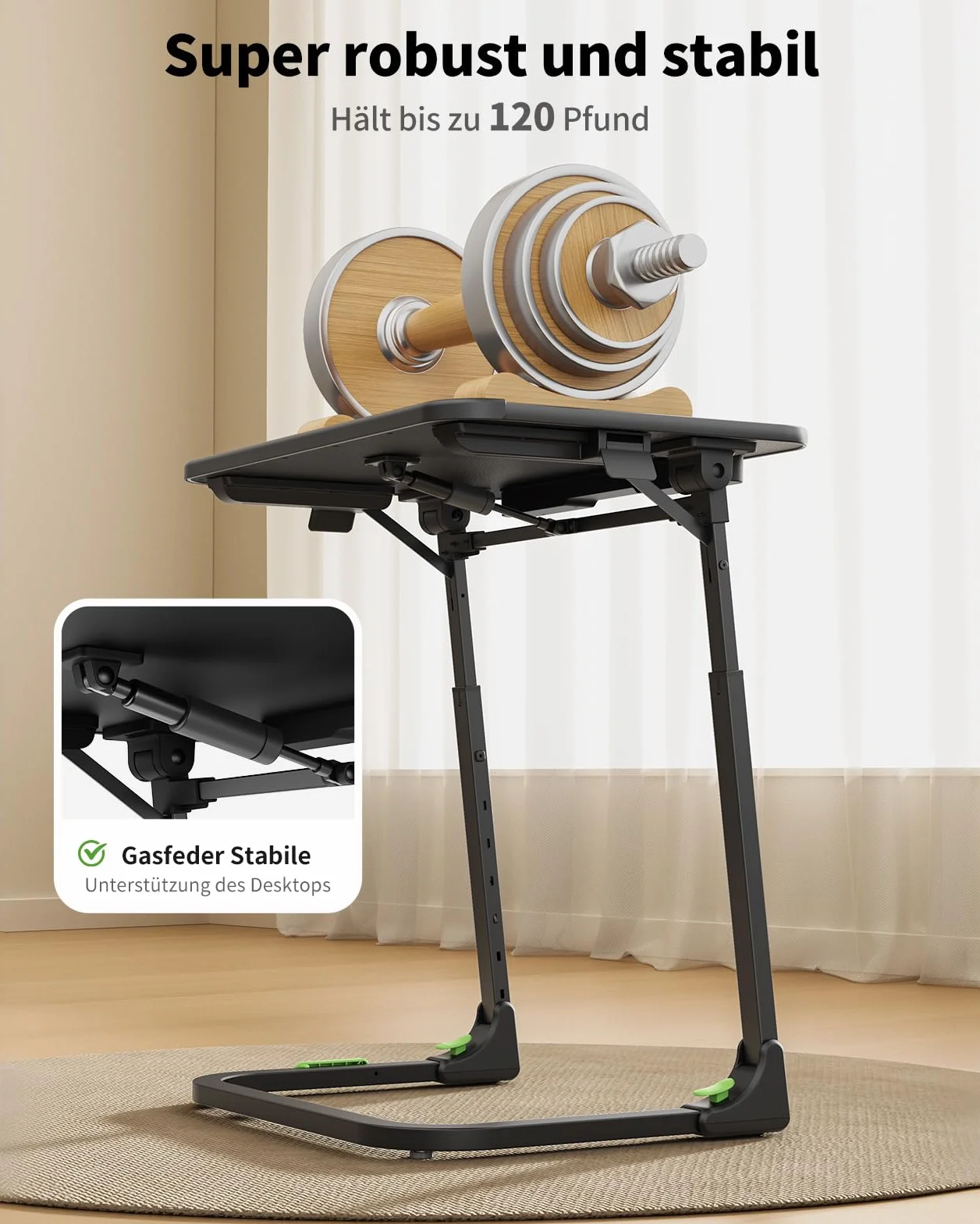 SAIJI Mesa plegable pequeña mejorada, ajustable en altura e inclinación, mesas de TV estables, bandejas de TV multifuncionales para comer, trabajar en el sofá y en la cama, escritorio para ordenador