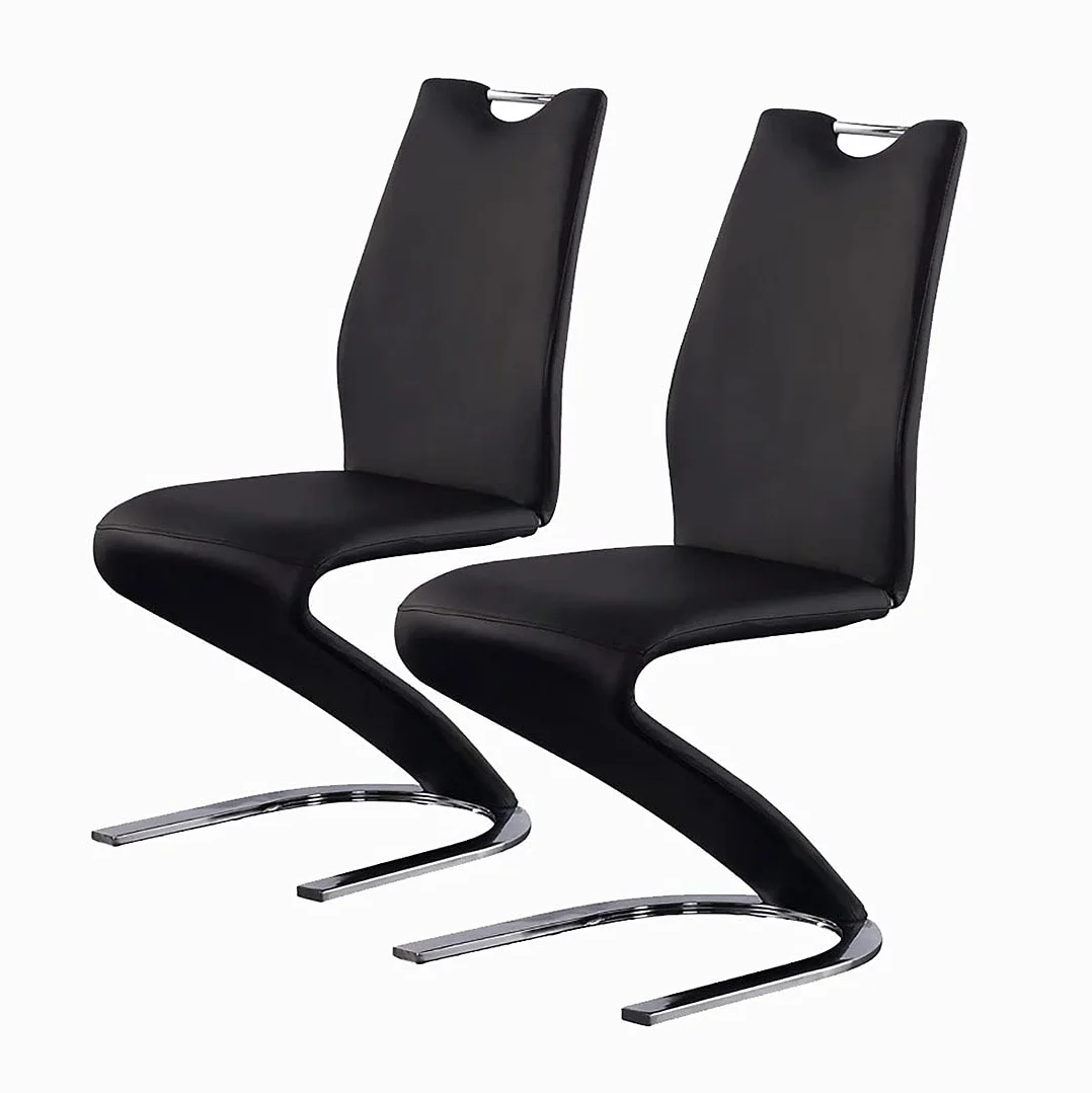 JIEXI Silla de Comedor Original de Sirena, para Adultos escandinavos, sillas de Escritorio de Ocio, Creativas de Piel, Barra de Arte (2 sillas Negras)
