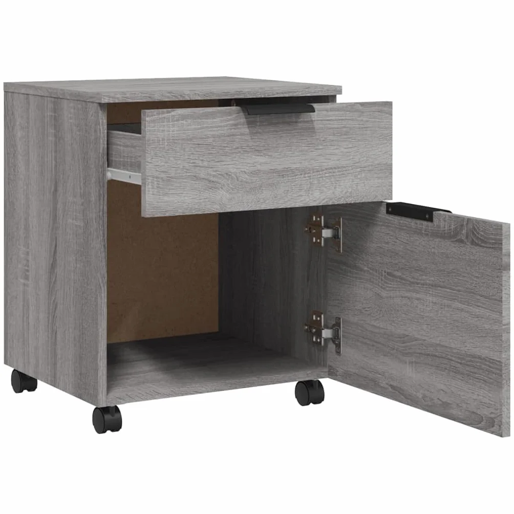 Genérico Archivador Ruedas Madera contrachapada Gris Sonoma 45x38x54 cm,Mobiliario,Armarios y almacenamiento-817136