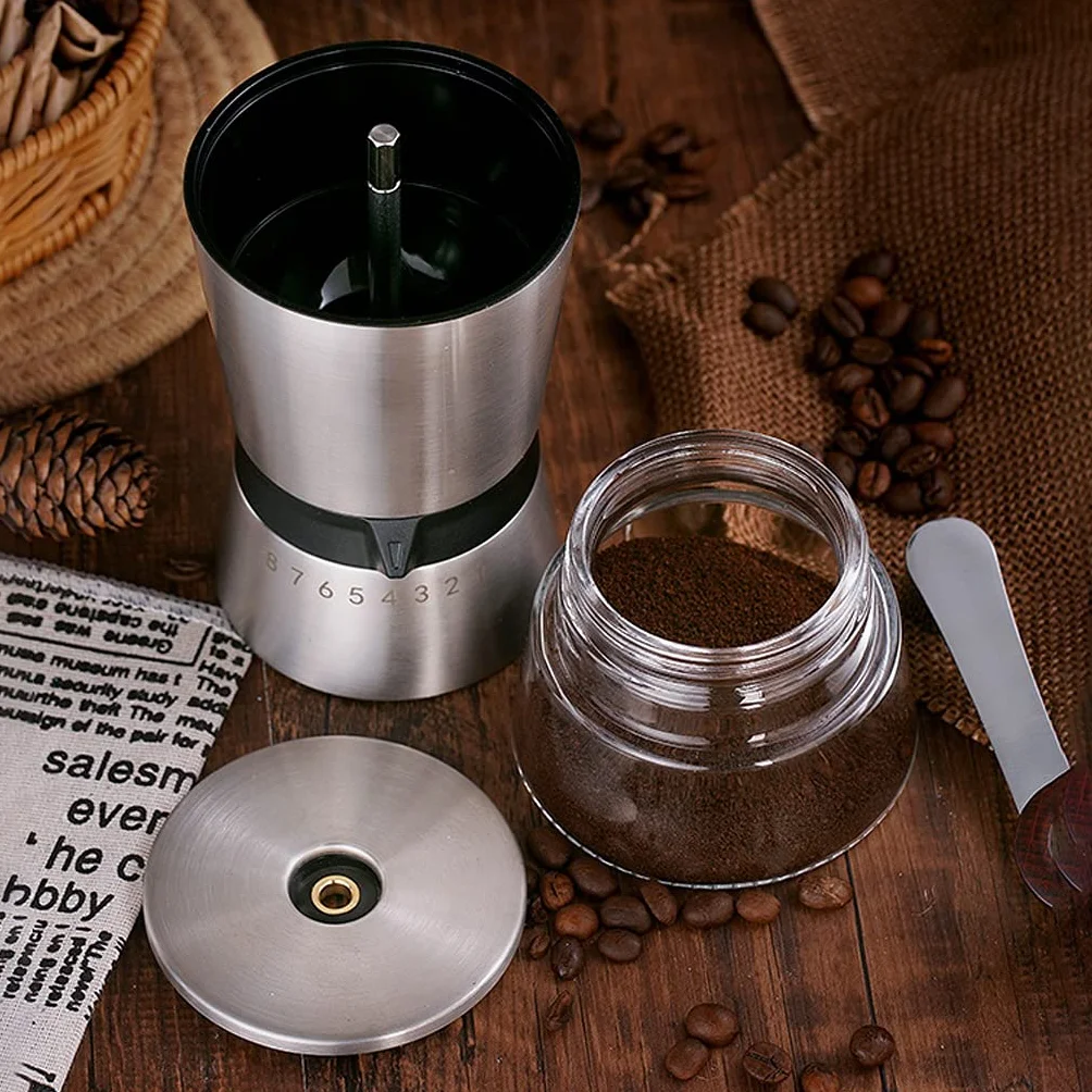 Molinillo Café Oficina Molinillo de café manual con ajustes ajustables, Ajuste ocho pasos a mano Molino for oficina en casa y viajes Vintage Moledor de Cafe
