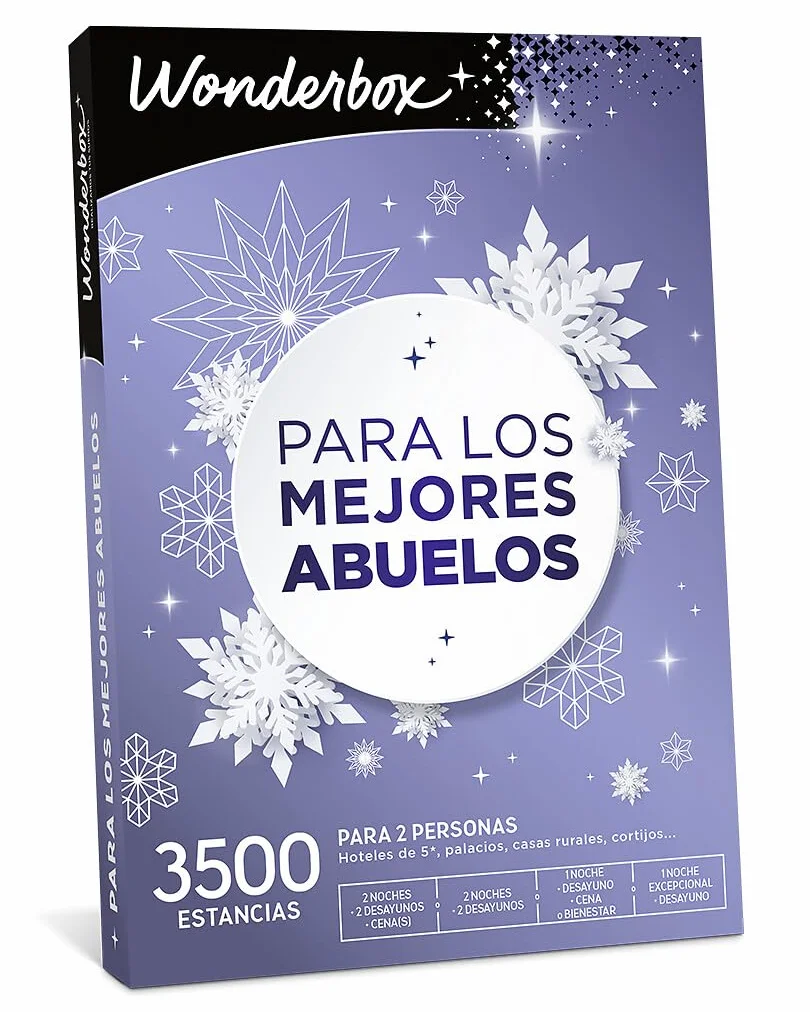 WONDERBOX - Caja Regalo - para Los Mejores Abuelos - para 2 Personas | 1 o 2 noches con desayuno(s) y cena o bienestar - Más de 3500 estancias - Hoteles de 5*, palacios, monasterios, cortijos