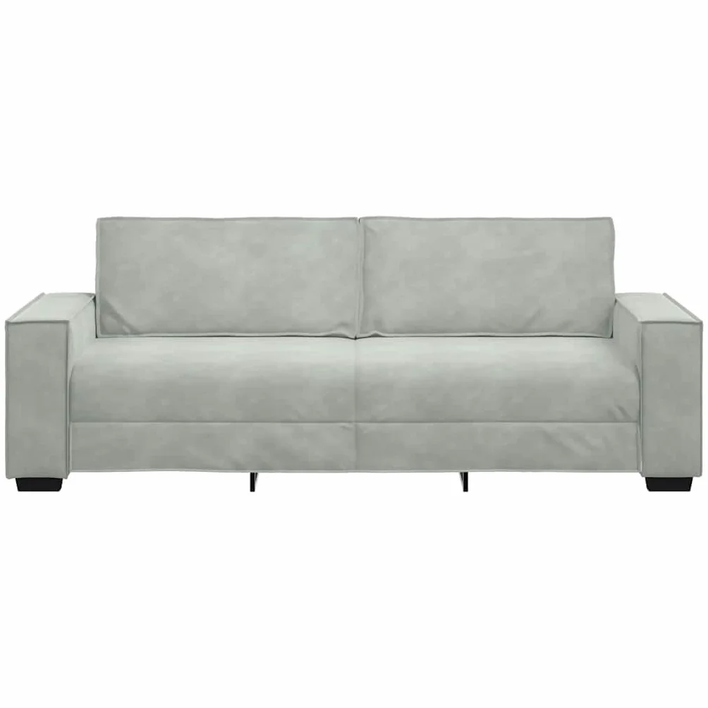 Sofá de 3 plazas Terciopelo Gris Claro 220x78x84 cm
