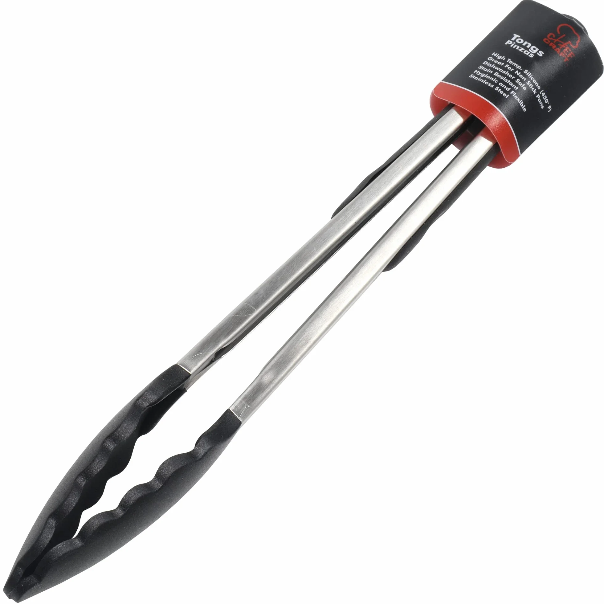 Chef Craft Premium Silicone Pinzas de Cocina, Negro