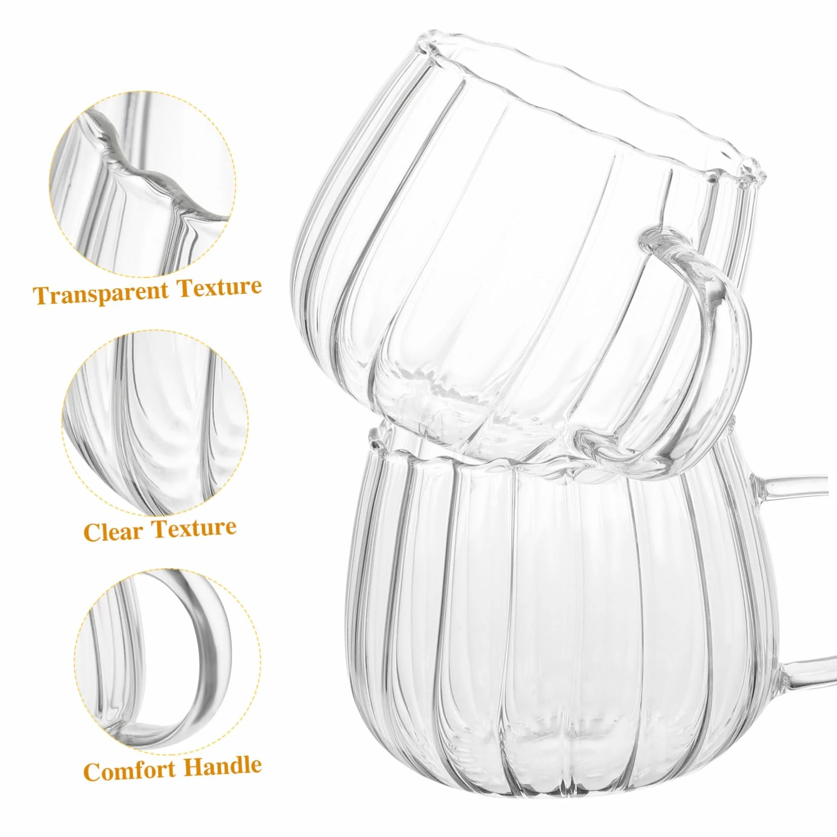 2 Piezas Vasos de Vidrio Transparentes para Leche y Café Resistentes al Calor Ligeros y Prácticos para Desayuno y Bebidas Hogar y Restaurantes