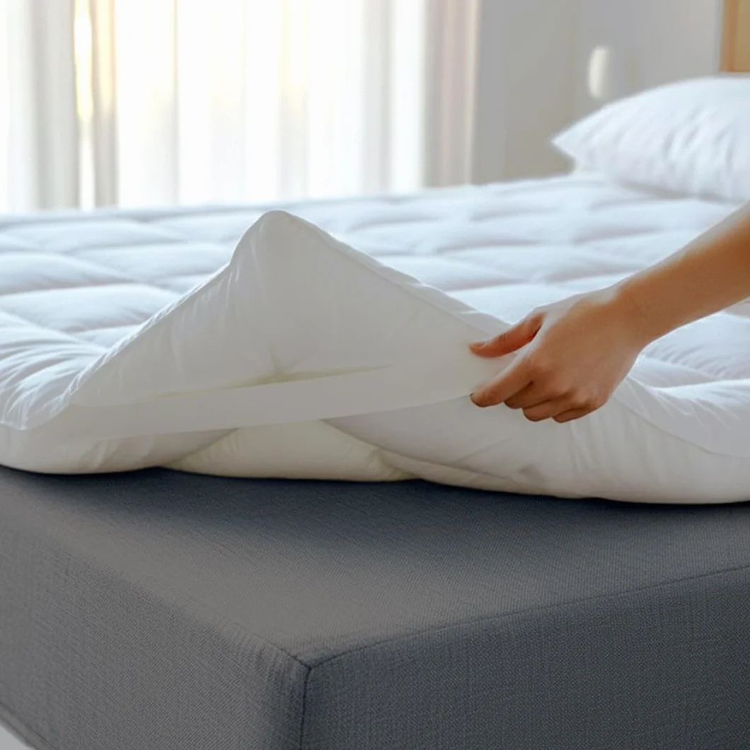 The White Stone Topper Cubrecolchón 160 x 200 cm | Acolchado de Fibra 1000 g/m² | Extra Confort con Cámara de Aire Transpirable | Cubrecolchón Efecto Nube Estilo Hotel Made in Italy