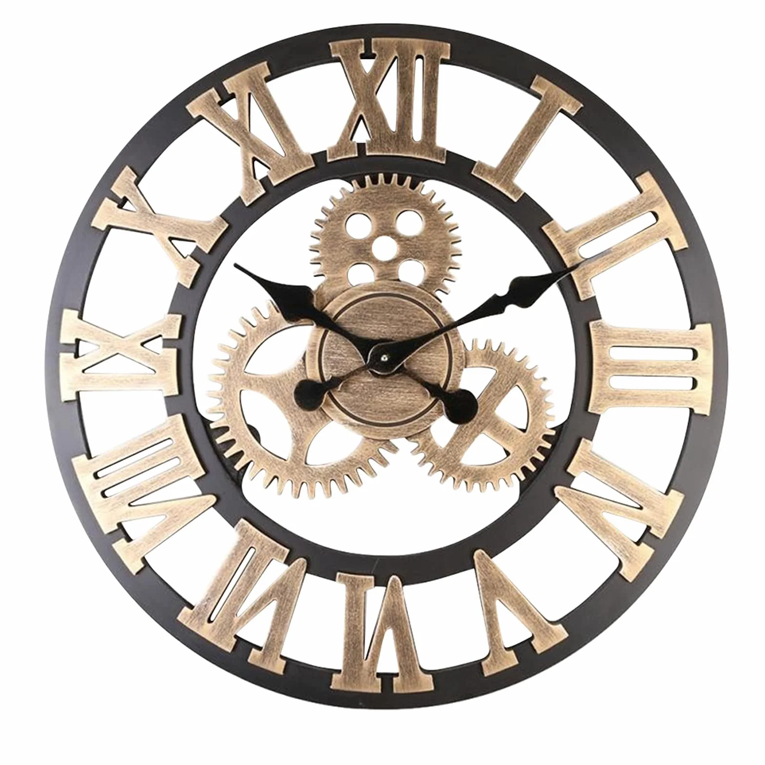 KIMISS Reloj de Engranajes 3D Vintage - Reloj de Pared Americano para Sala de Estar - Decoración Industrial Retro para el Hogar, la Oficina y la Cafetería (58cm)