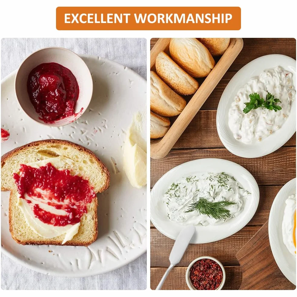 Juego de 6 cuchillos de mantequilla pequeños, de acero inoxidable, cuchillo de mantequilla, cuchillo de queso, cuchillo de postre, con tenedor de fruta, para queso, mantequilla fría, mermelada